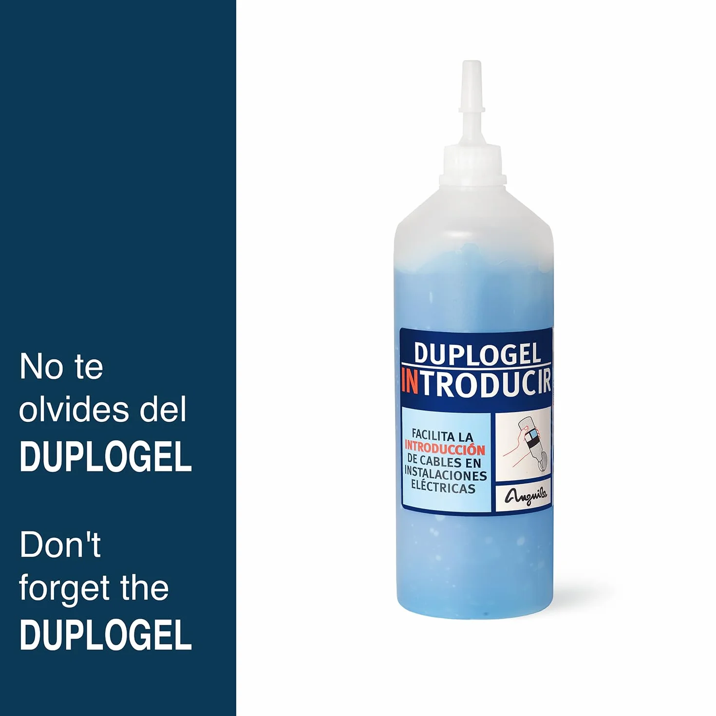 Anguila | Duplogel Introducir | Gel Lubricante | Base de Agua | 500cc | Instalación de Cables