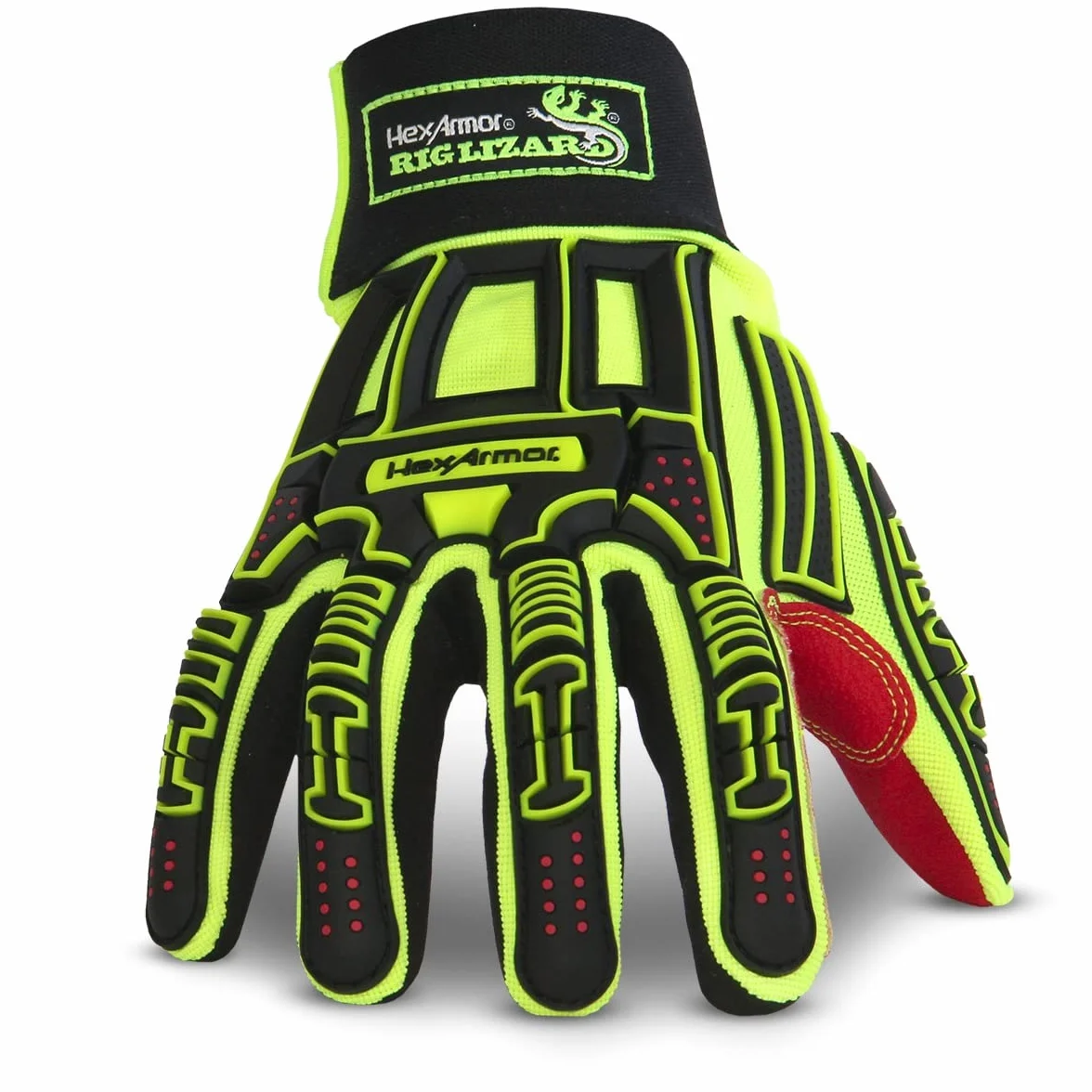HexArmor Rig Lizard 2021X Hi-Vis Guantes de trabajo resistentes a los impactos, XS
