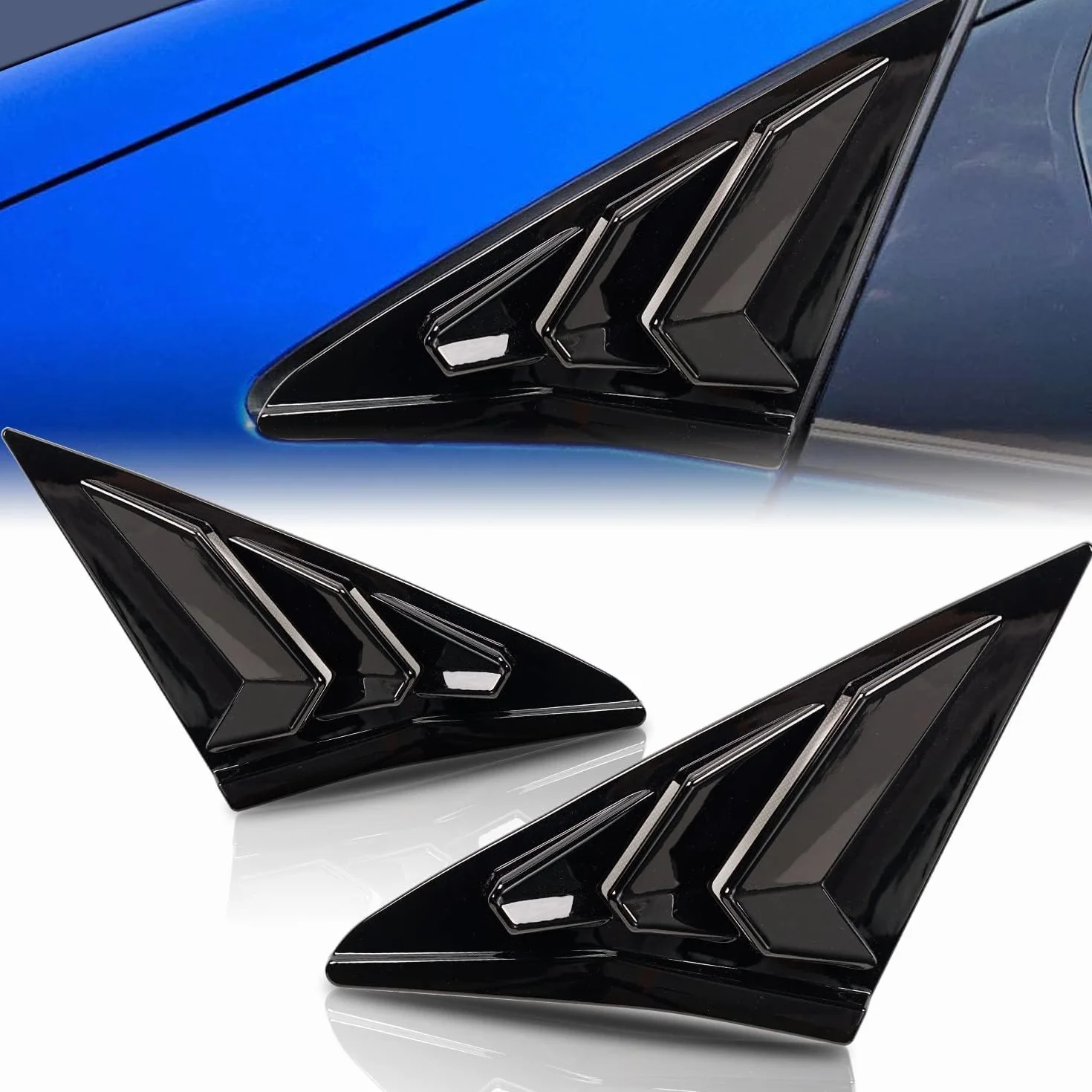 Archaic Persianas de ventana para Honda Civic Type R Hatchback FK7 FK8 2016-2021, cubierta de persiana para Civic de 10ª generación (Negro Brillante)