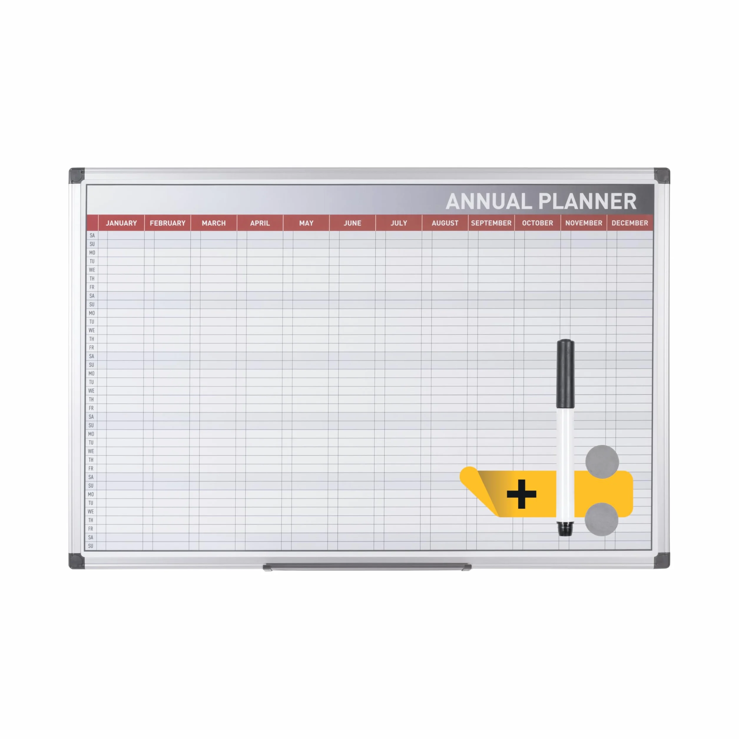 Bi-Office Magnetic Annual Planner Months