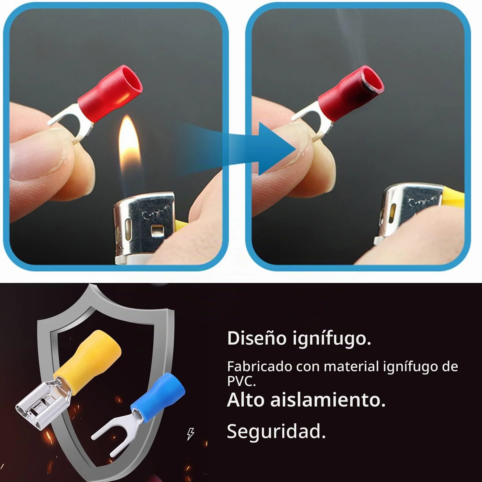 280pcs Terminales Eléctricos 15 Tipos Faston Macho/Hembra Aislados, Conectores 2.8mm 4.8mm 6.3mm Juego de Cables Crimp Connectors
