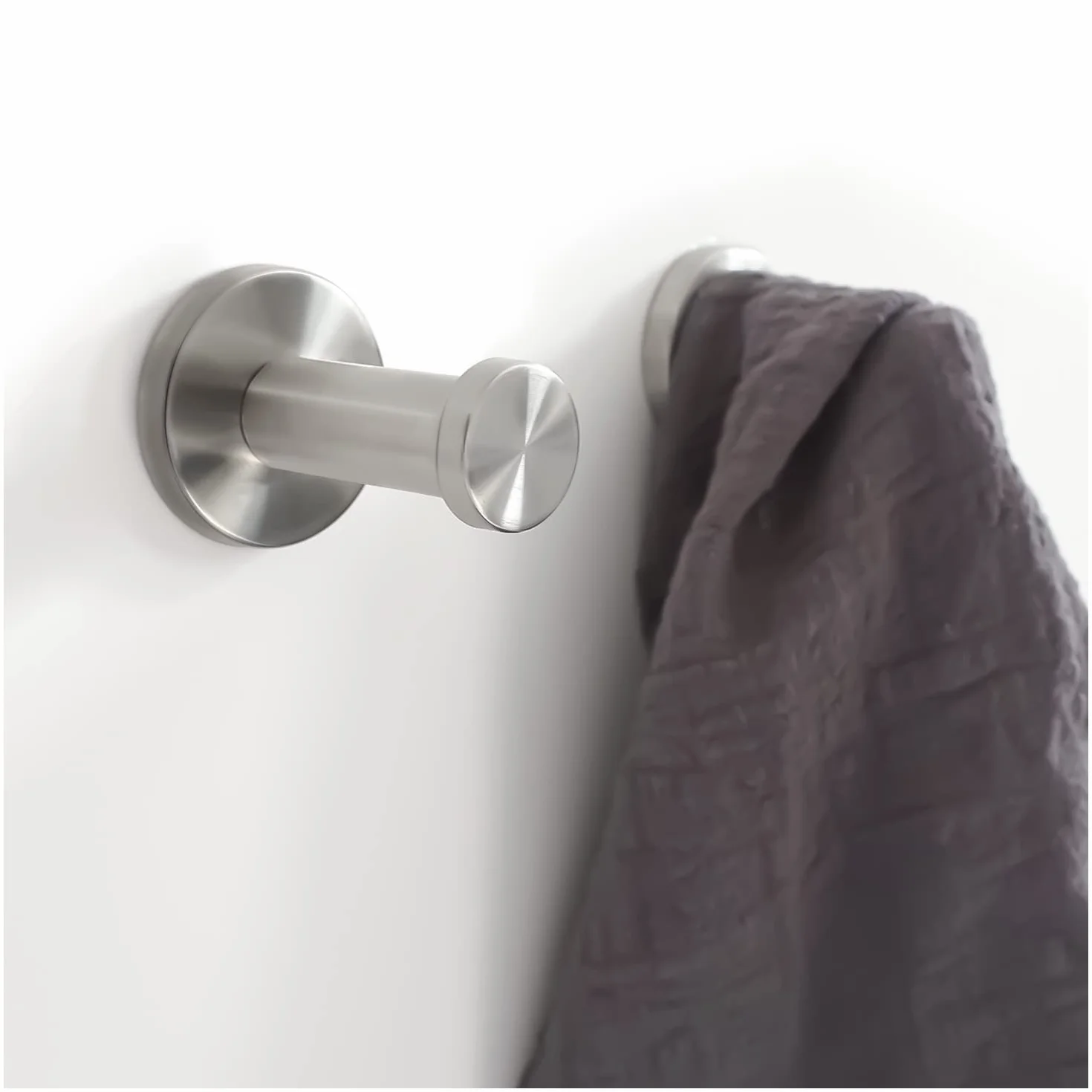 4 Piezas Ganchos de Pared Redondos Plata, Gancho de Pared de Acero Inoxidable de 53 mm Adecuado para Instalar en la Cocina, el Baño y el Dormitorio Principal para Colgar Objetos