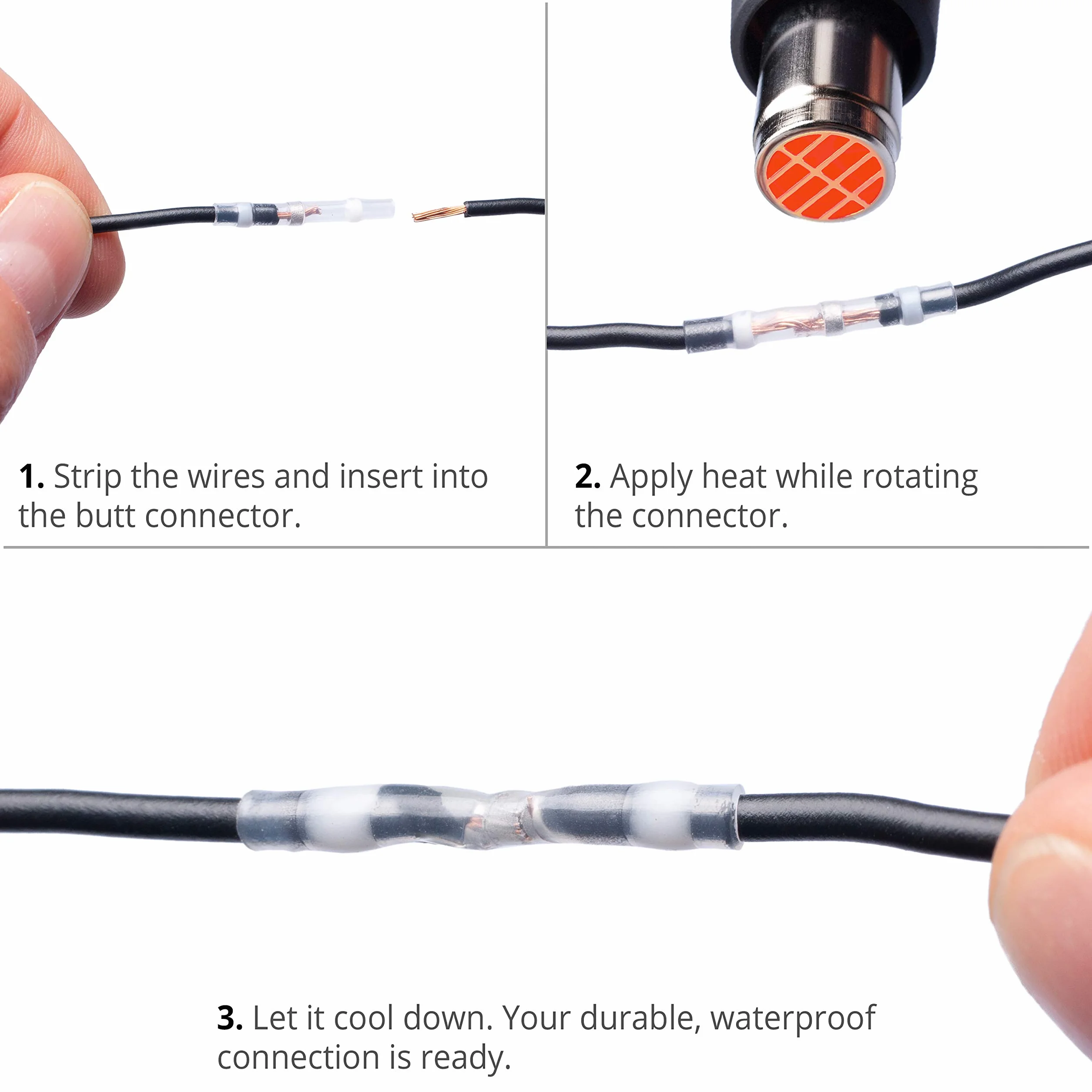 Wirefy 150 Piezas Terminales de Sellado de Soldadura Termorretráctil - Solder Seal a Tope Impermeable - Blanco 0,14-0,25 mm²