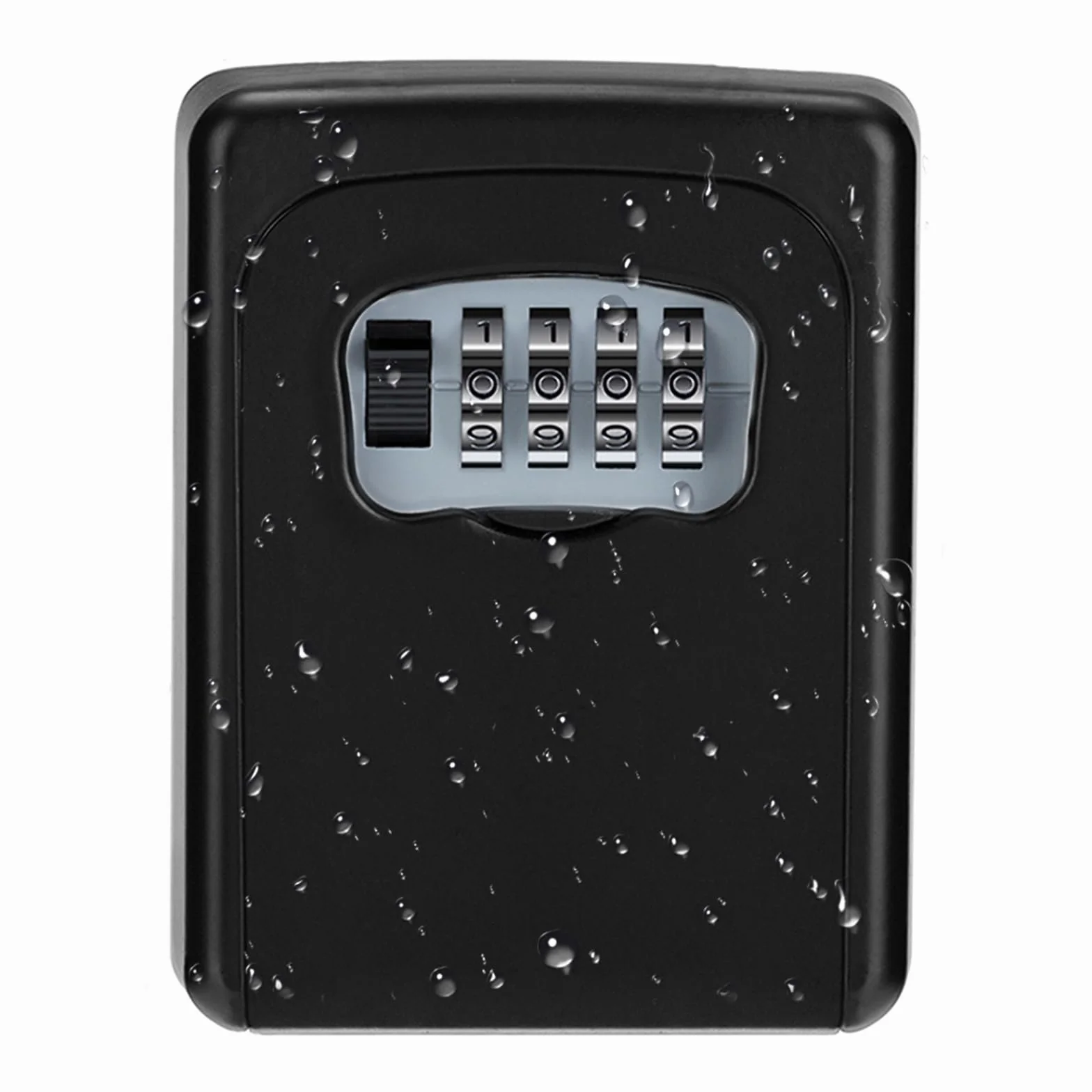 ZHEGE Caja Fuerte Llaves Montaje en Pared, Caja Llaves con Codigo de 4 Digitos Exterior, Caja Seguridad Llaves para Bloque de Pisos, Oficina, Hogar, Garage, Almacén, Airbnb (Negro)