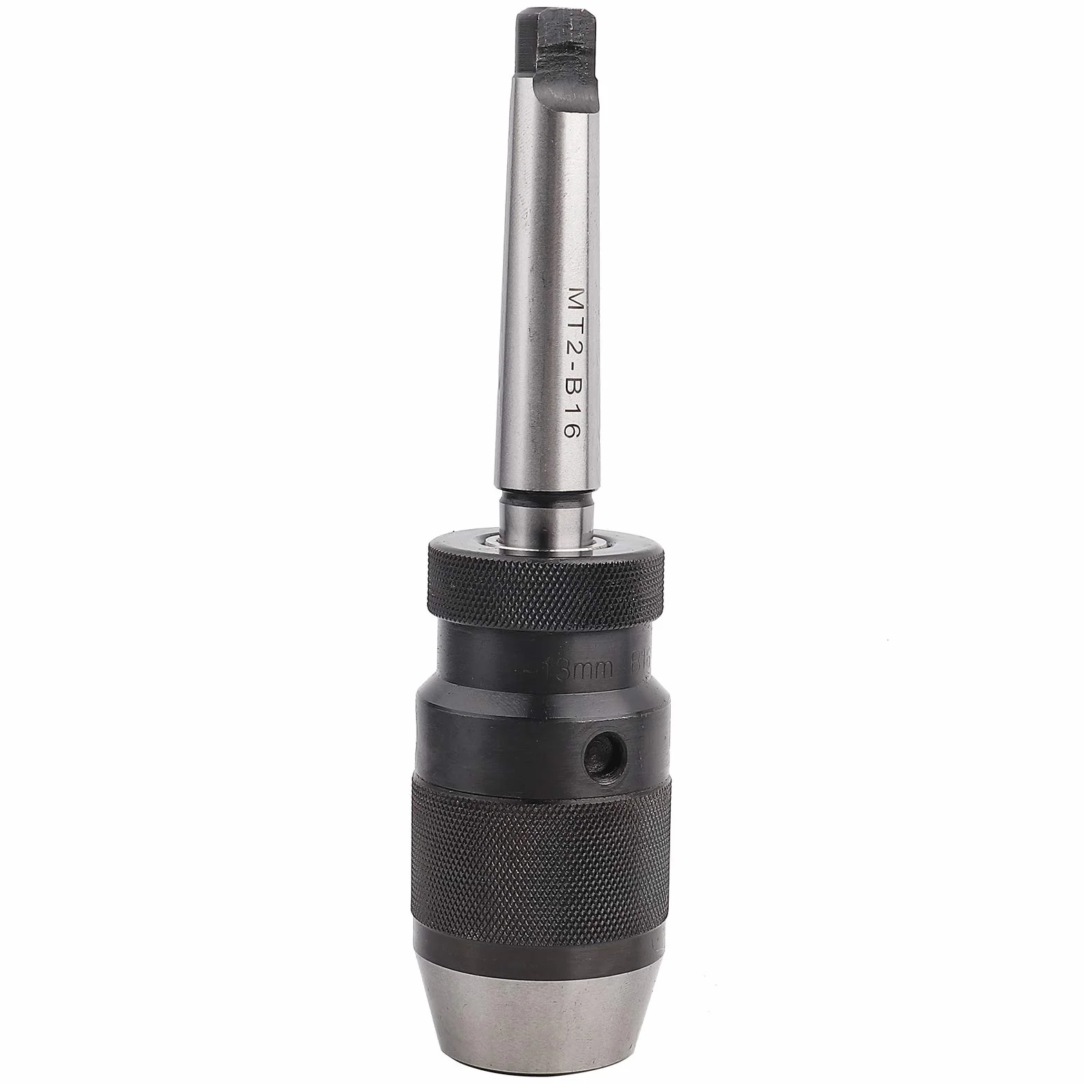 Tyenaza Portabrocas B16, Portabroca MT2 Torno, Portabroco de Acero para Torno Sin Llave 1/2 con Autoapriete de 1 a 13 mm con Portabroco de Eje MT2-B16, para Taladros de Columna, Fresadoras