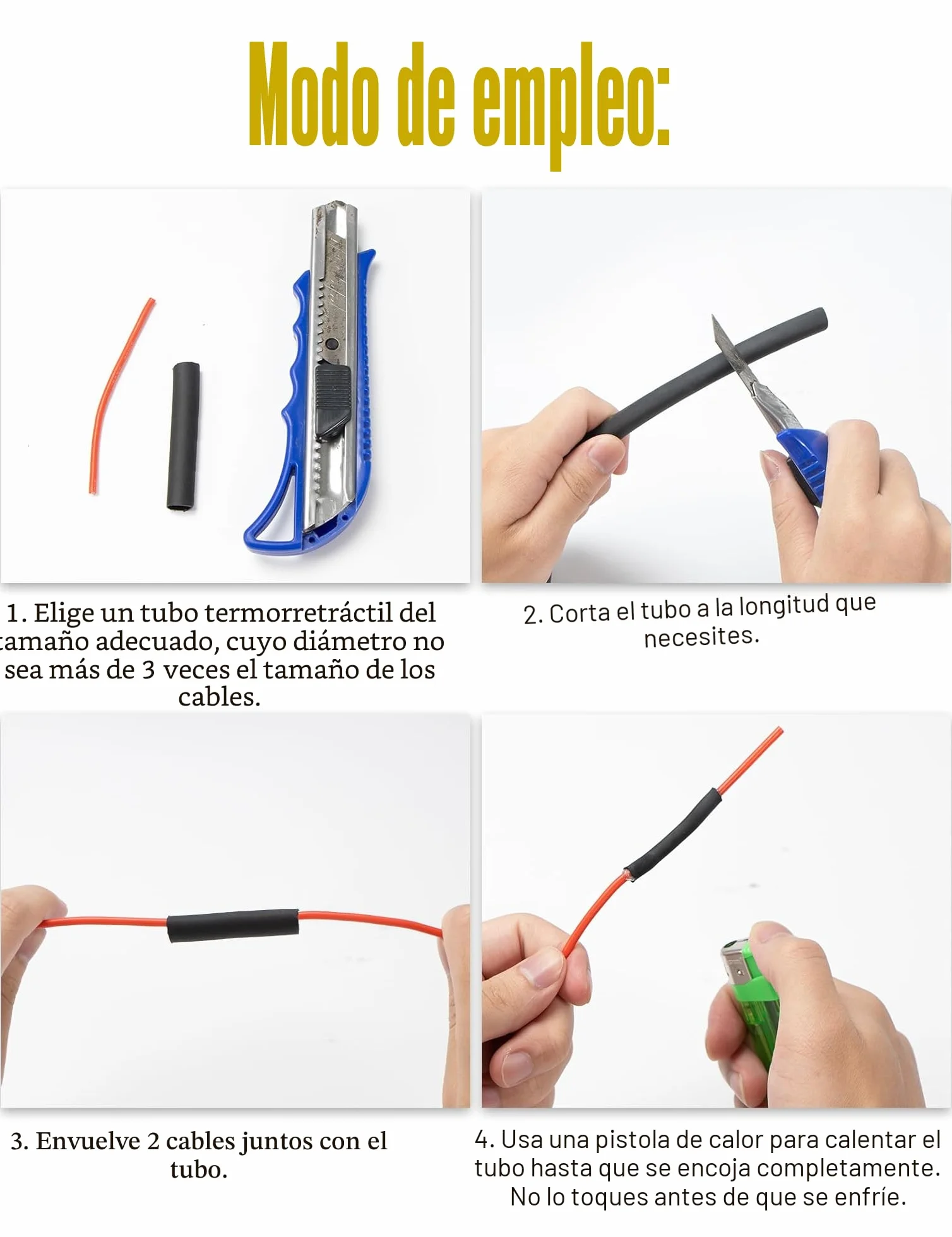 Tubo Termorretráctil 4:1 Ø12/16/20/32/40mm, 2m Tubo Termoretractil con Pegamento, Tubo Termorretráctil Negro (Ø12mm 2m)