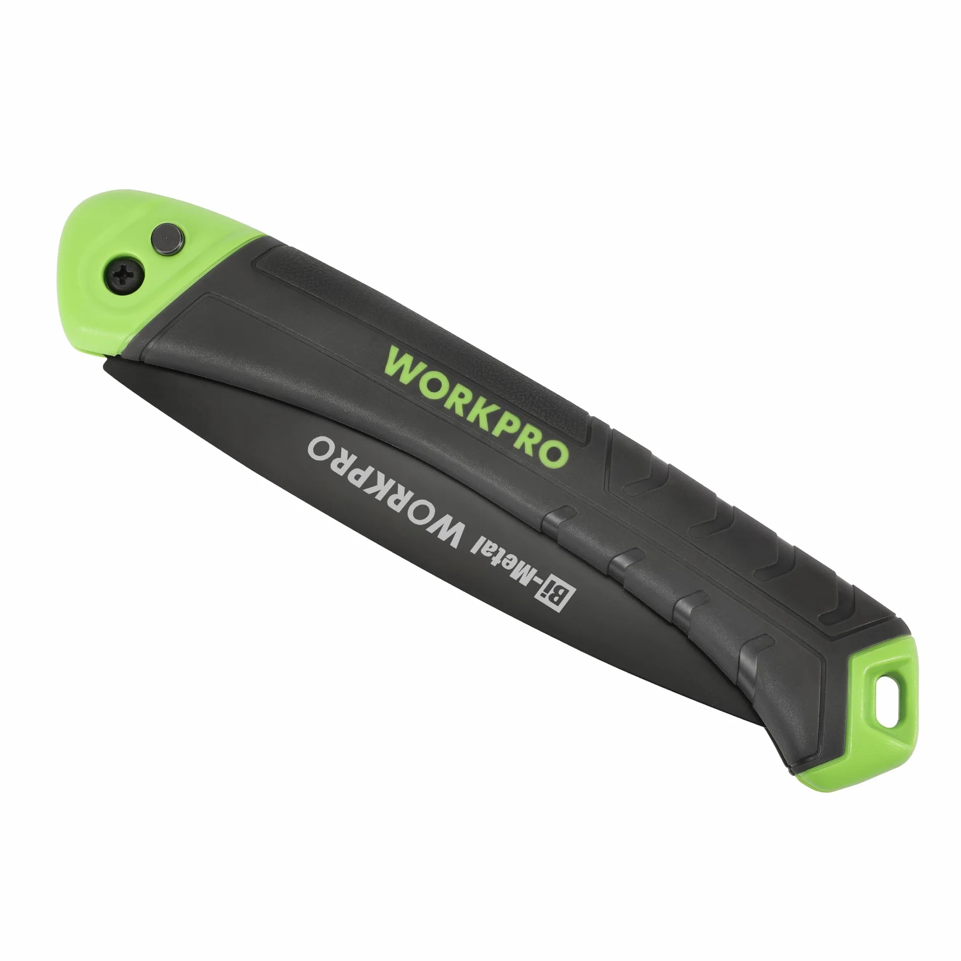 WORKPRO Sierra de Podar, Sierra Plegable, Serrucho de Poda con Bloqueo Seguro, Hoja de Sierra Bi-material D6A y M2, Sierra Plegable de Agarre Suave para Madera, Jardinería