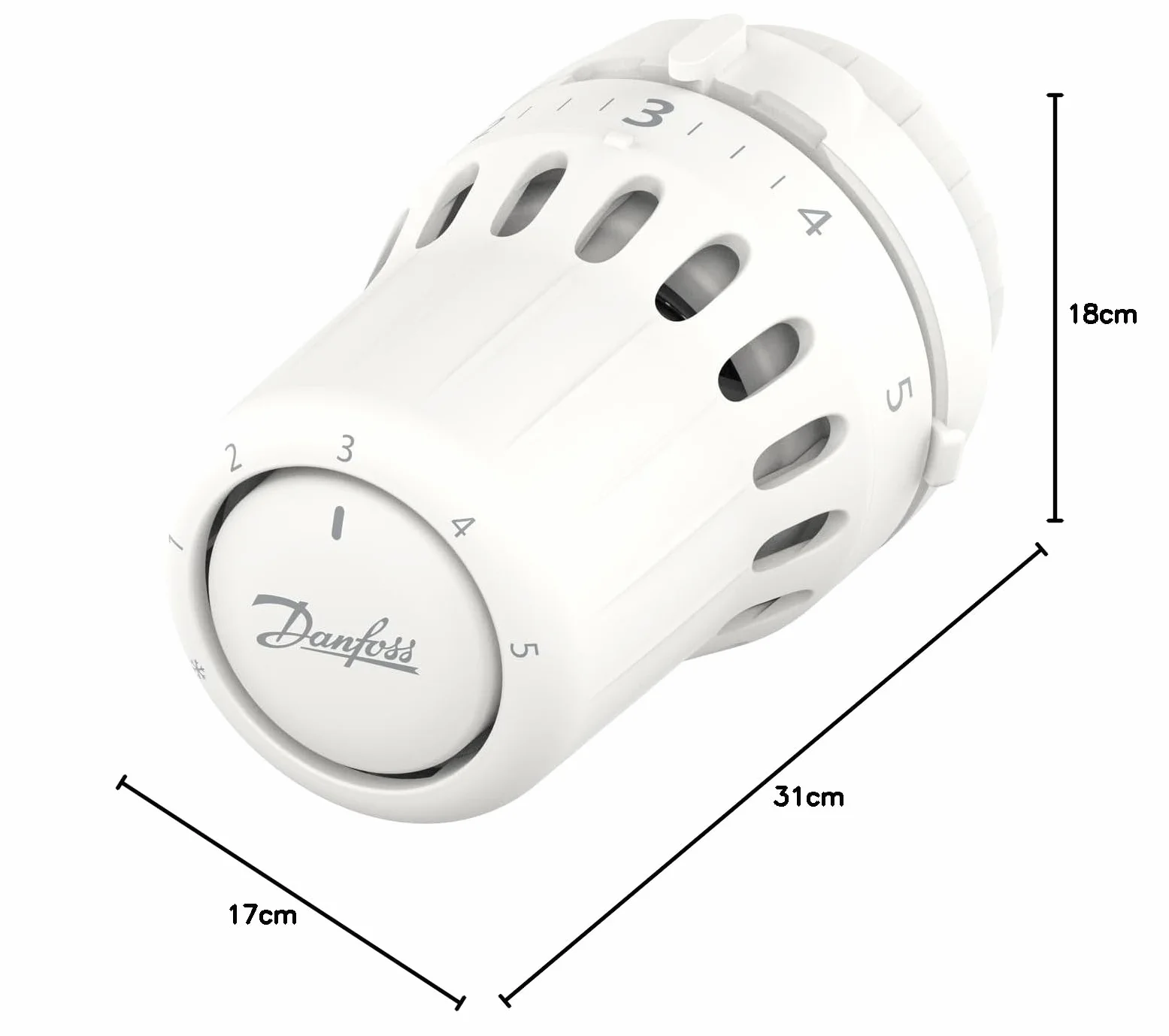 Danfoss React RA Click - Cabezal termostático con Fuelle termostático Lleno de líquido y Sensor Integrado, diámetro del Cuello de 23 mm
