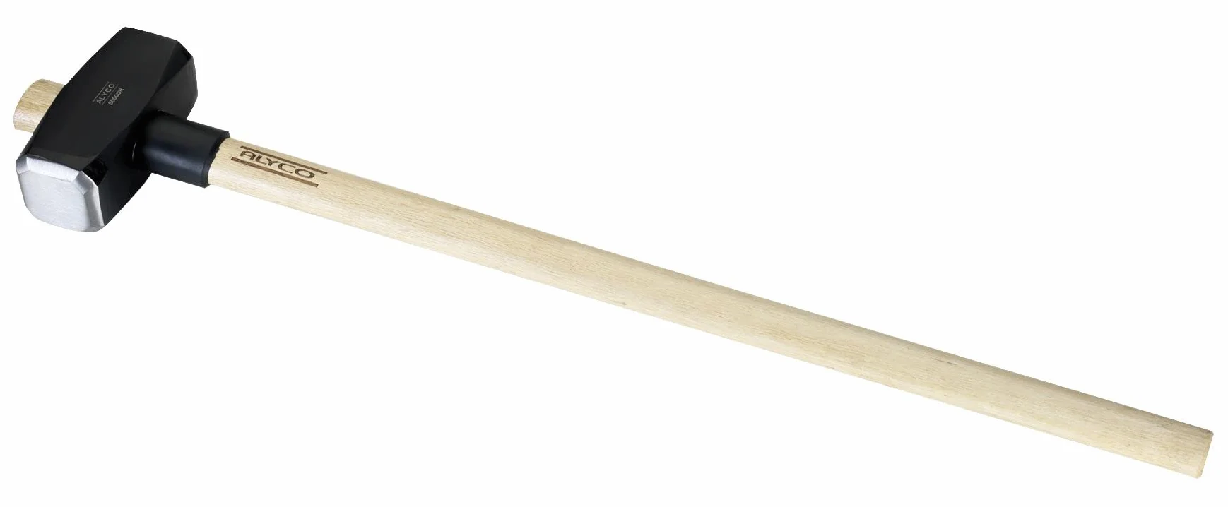 Alyco - Maza de Albañil Profesional de 5 kg (900 mm) con Cabeza de Acero Forjado y Templado para Demolición, Herramienta con Mango Cónico Anticaída de Madera