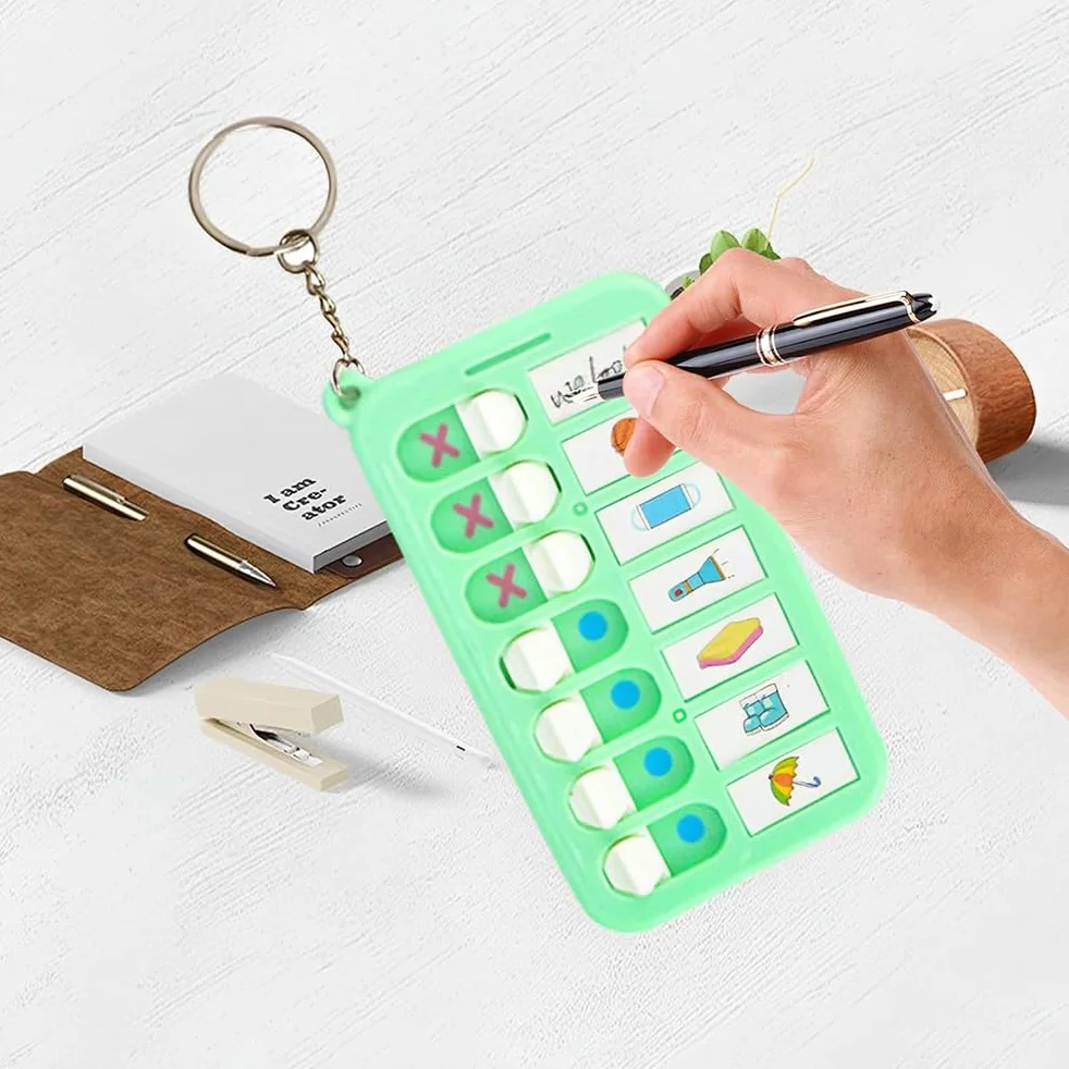 Set de 2 piezas agenda semanal para niños con lista de tareas pendientes y 10 pegatinas, tablero de rutinas, verde y naranja