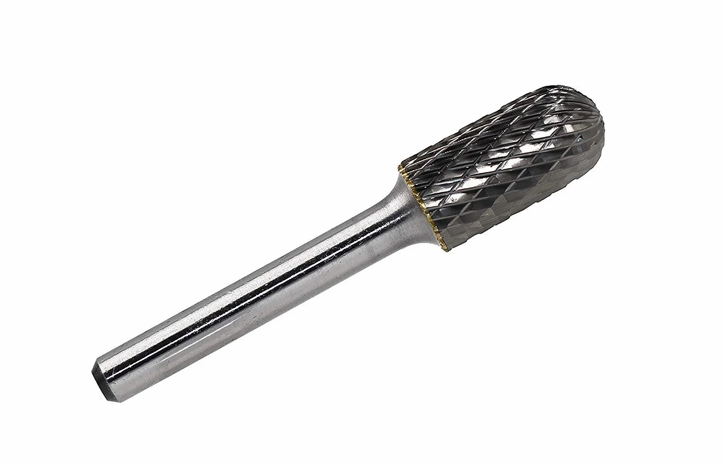 SC-5 - Cilindro de carburo de tungsteno con extremo de radio, lima giratoria de doble corte (cortador de 1/2 pulgada de diámetro x 1 pulgada de longitud de cortador) con vástago de 1/4