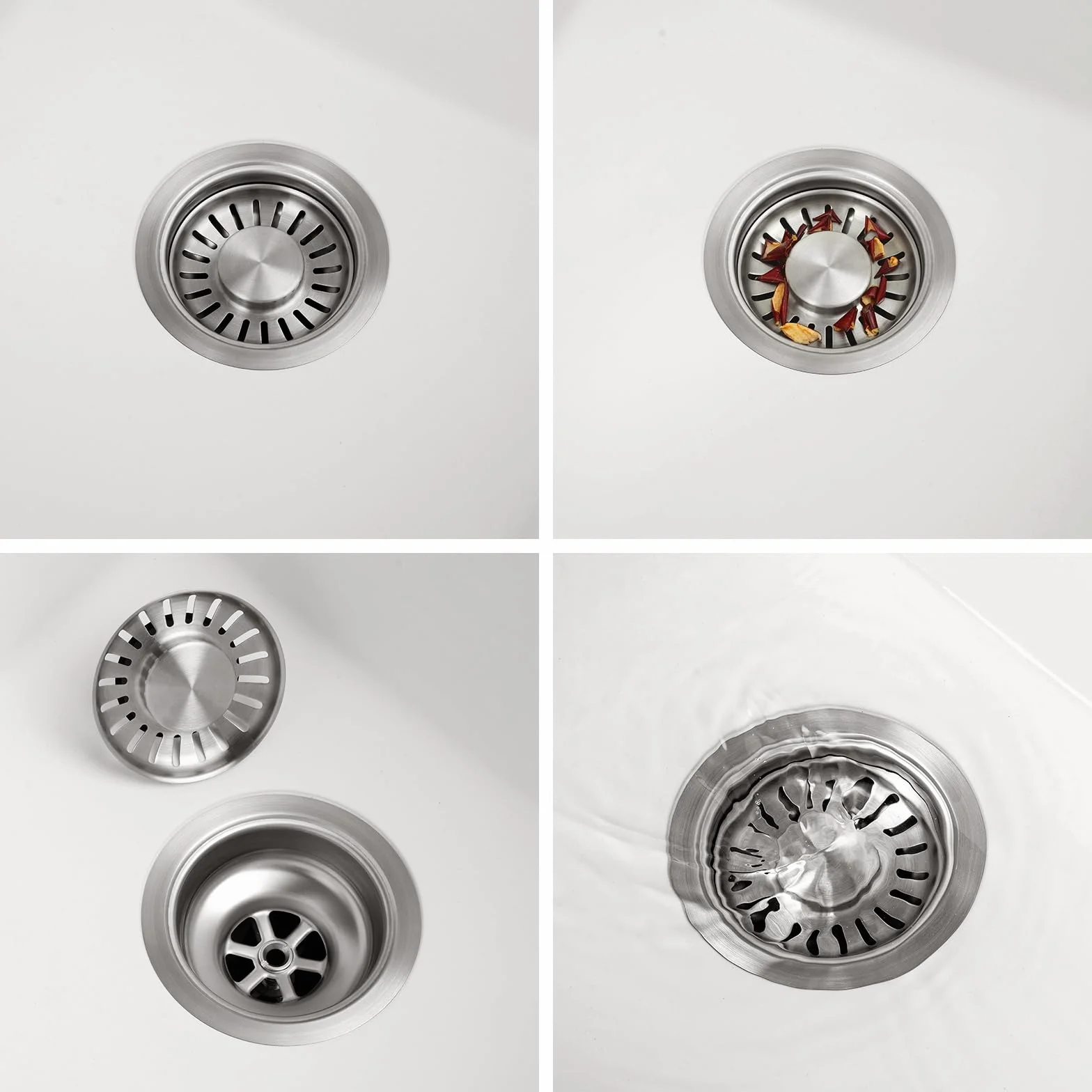 CECIPA Fregadero de cocina de 50 x 45 cm, 80% arena de cuarzo de granito, 1 lavabo empotrable, incluye sifón y sobre