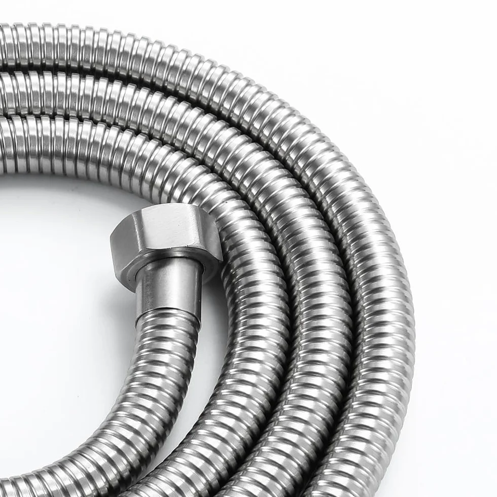 Manguera de ducha flexible de acero inoxidable de 1,5 m con tubo de ducha de repuesto universal antitorsión G1/2 pulgadas, a prueba de fugas y fácil de instalar