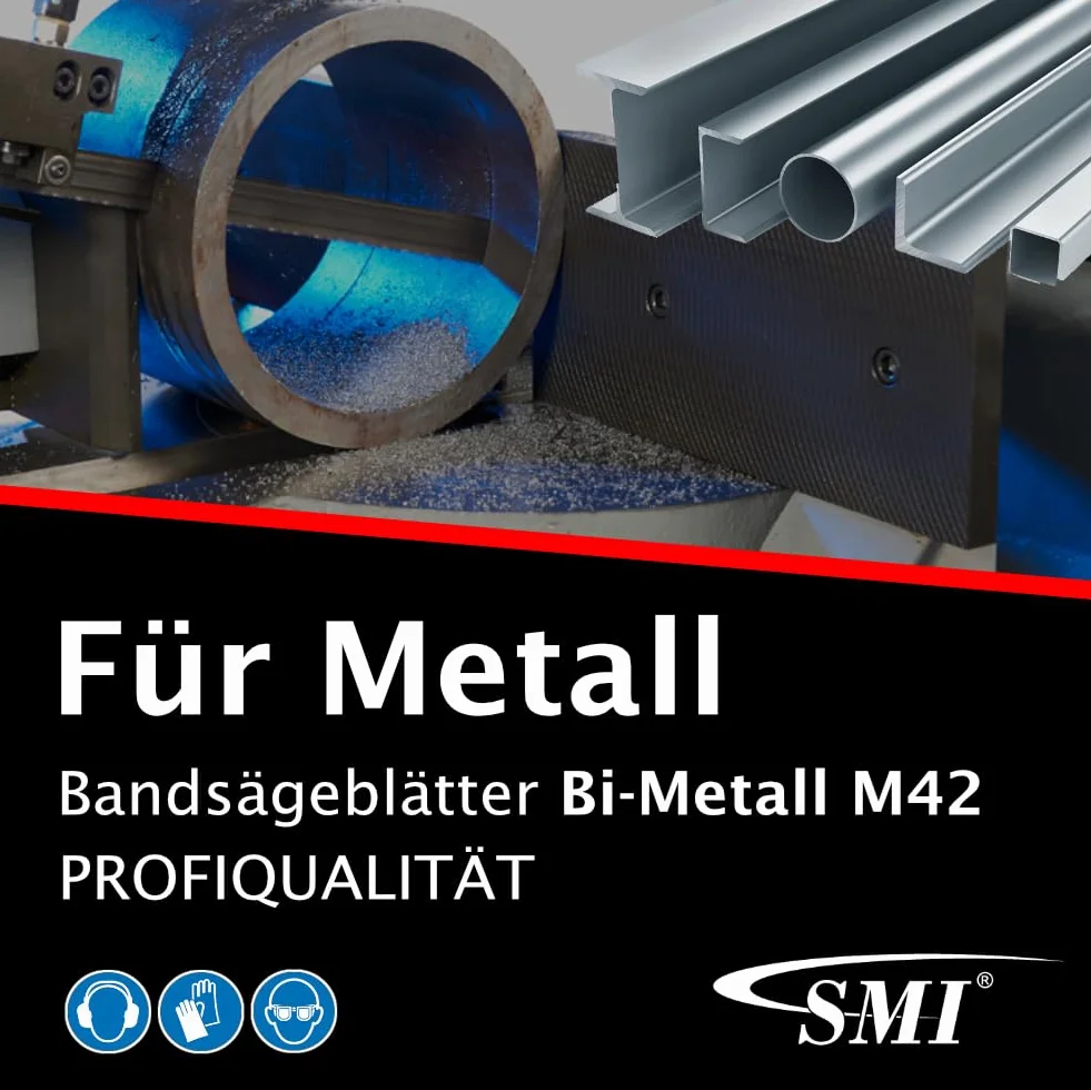 SMI 2 cintas de sierra de cinta bimetálica M42, tamaño: 1335 x 13 x 0,65 mm, 8/12 dientes por pulgada, por ejemplo para FEMI 780 XL, 783 XL, 782 XL, Berg & Schmid MBS 85, Flex SBG 4908 y 4910, Alfra