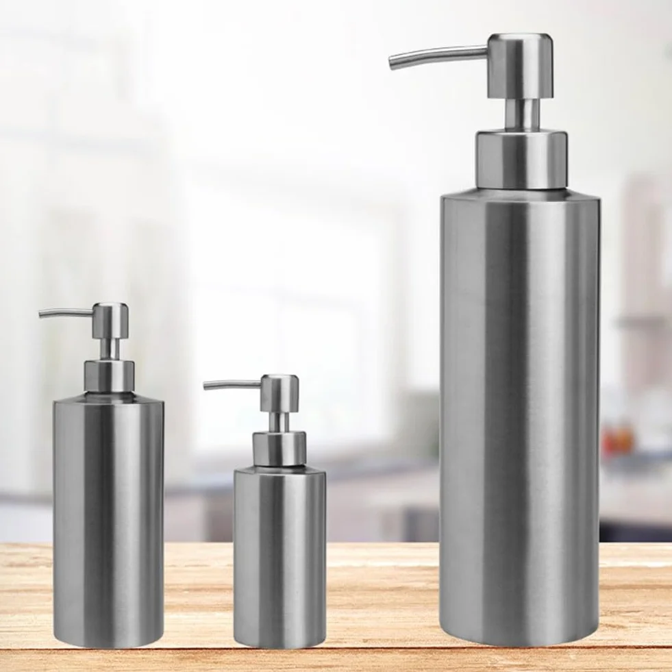 Dispensador de jabón de acero inoxidable 304 de 350 ml para baño cocina