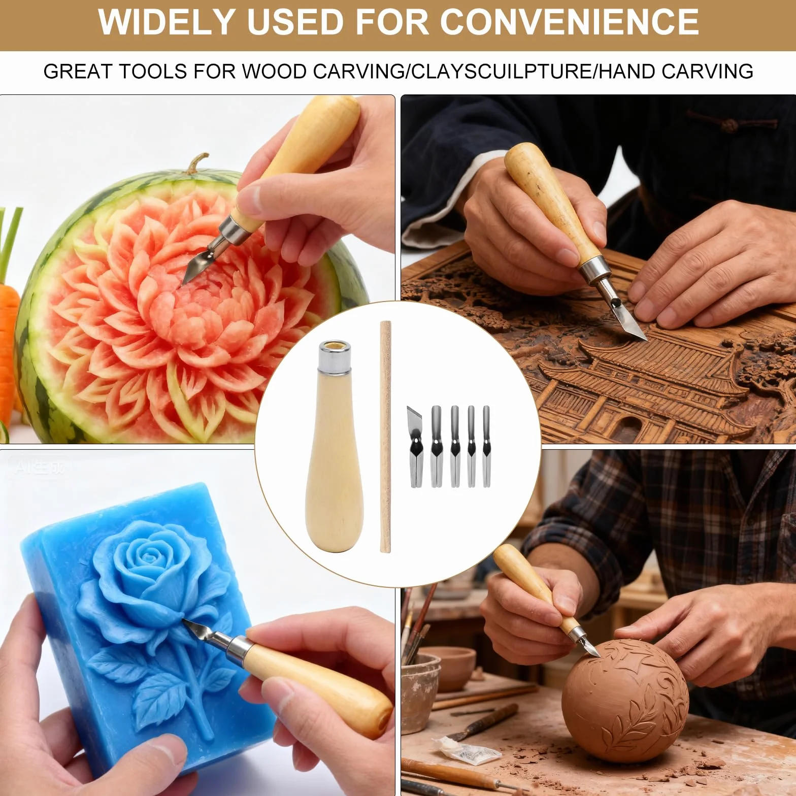 VOSSOT Linoleum Set 14 Cutter Herramientas para Tallar Madera Plancha de Linóleo para Grabado