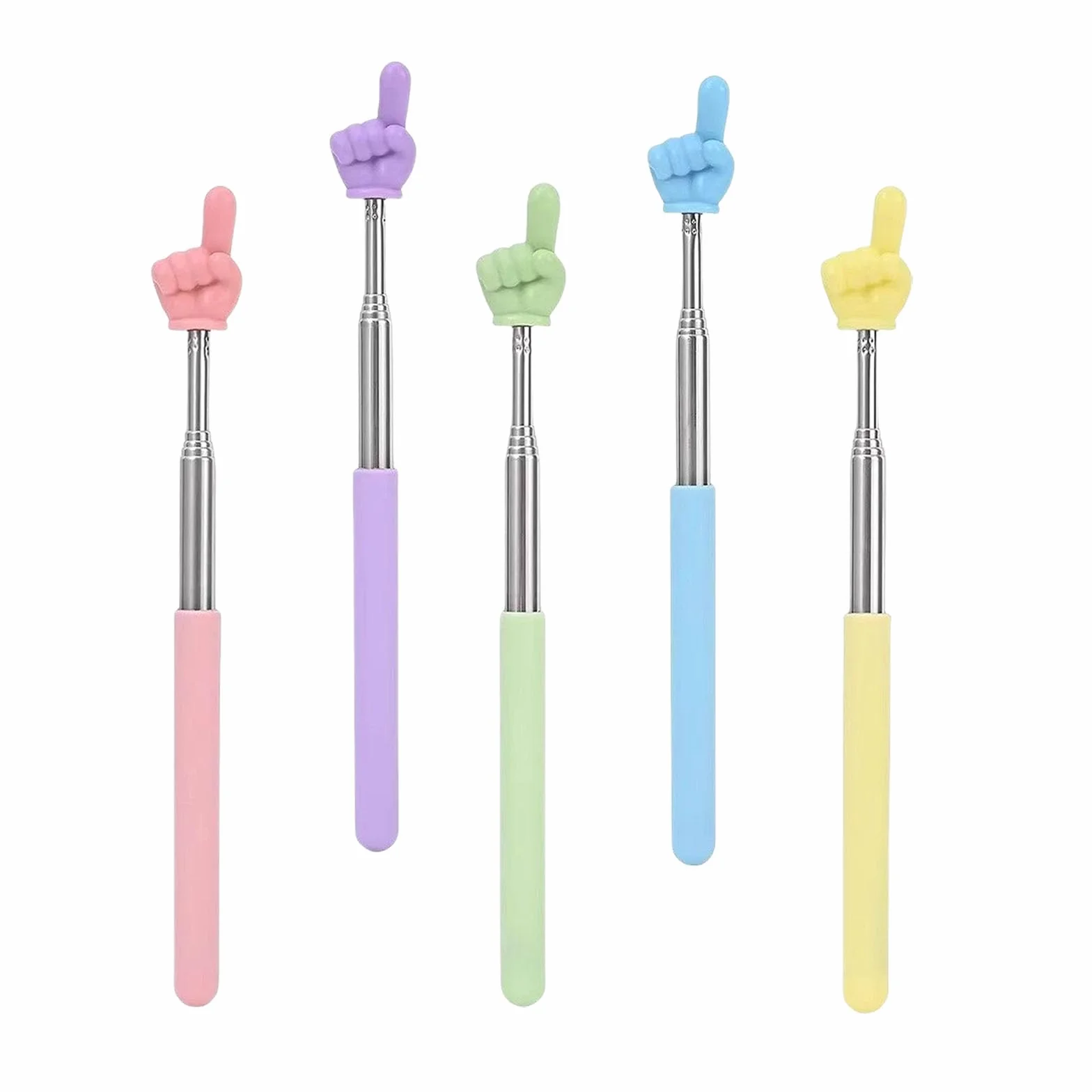 Puntero extensible telescópico para profesores, acero inoxidable, color macaron, 5 unidades