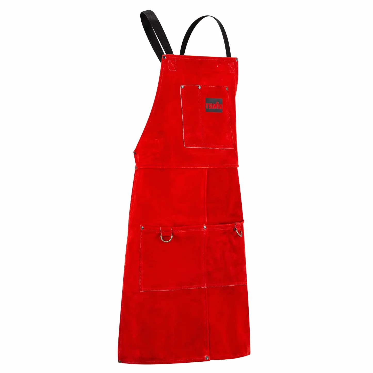 Telwin 804369 Delantal de Soldadura en Serraje, EPI, 4 Bolsillos