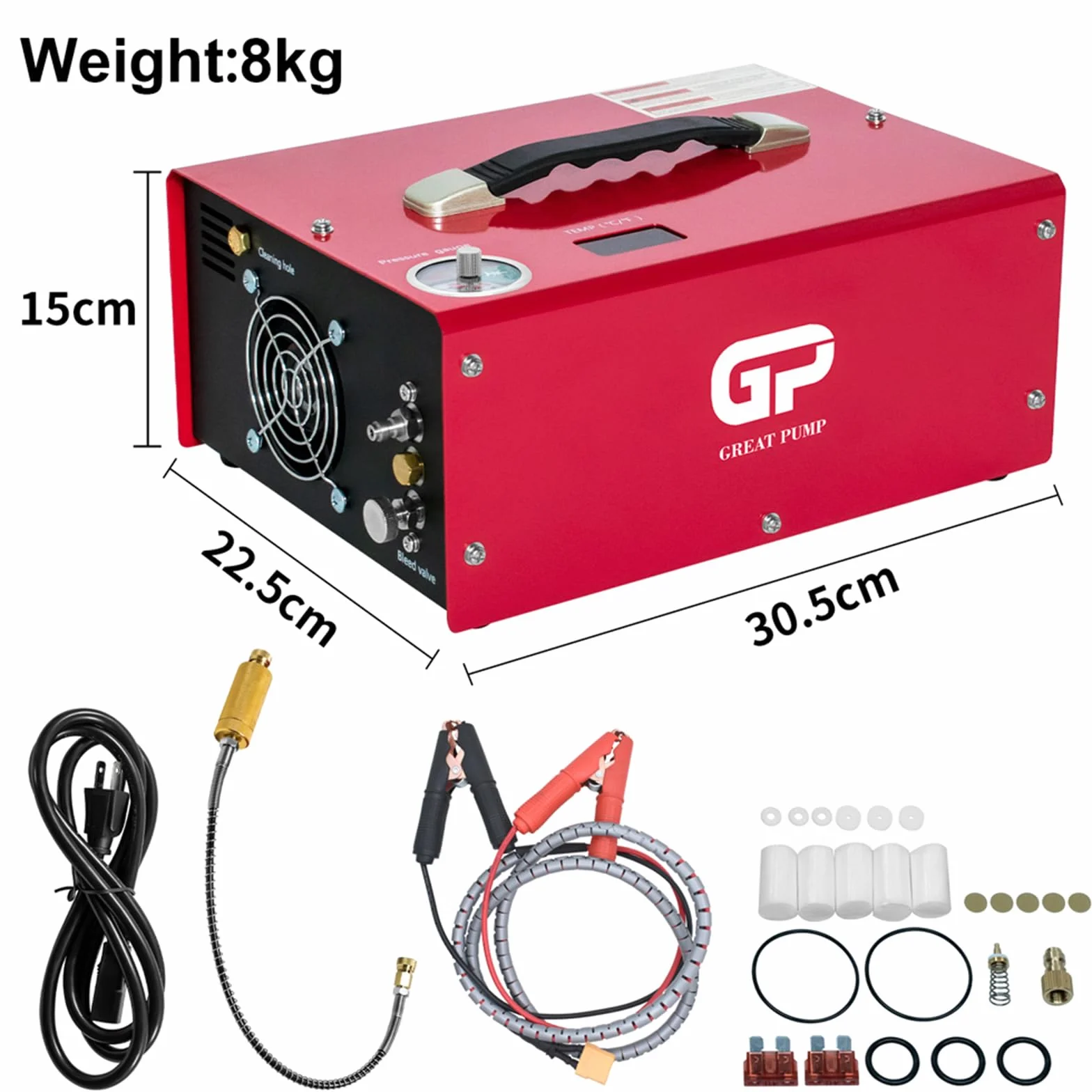 TUXING PCP Compresor de Aire, 4500Psi/30Mpa/300Bar Sin Aceite Pequeño Compresor de Aire Portátil para Pistola, Bomba de Aire de Alta Presión para Rifle/Pistola PCP y Tanque de Paintball