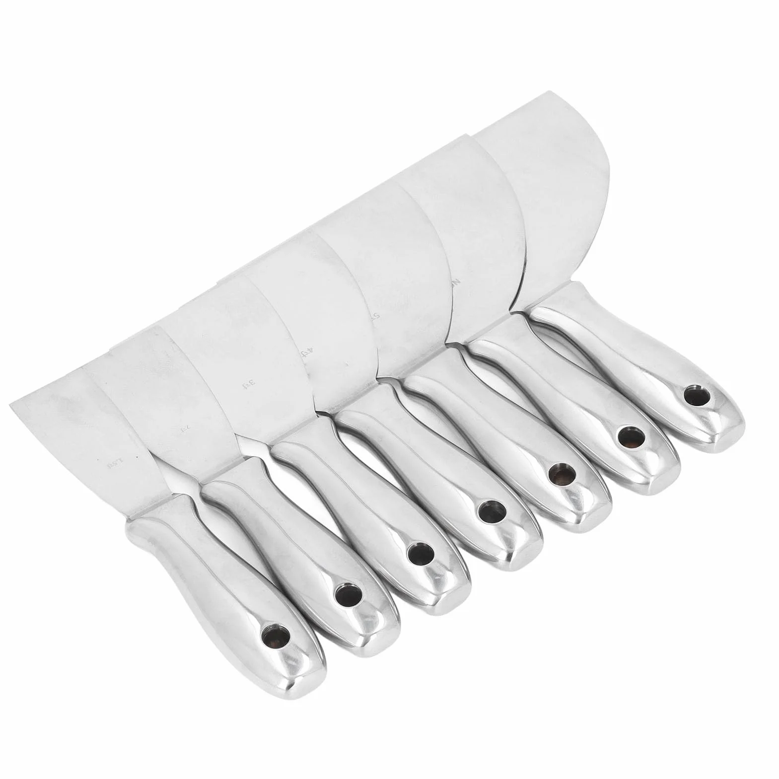 Cryfokt Juego de Espátulas de Masilla de Acero Inoxidable, 7 Piezas, para Reparaciones de Paneles de Yeso y Eliminación de Papel Tapiz, Perfecto para Mejoras en el Hogar
