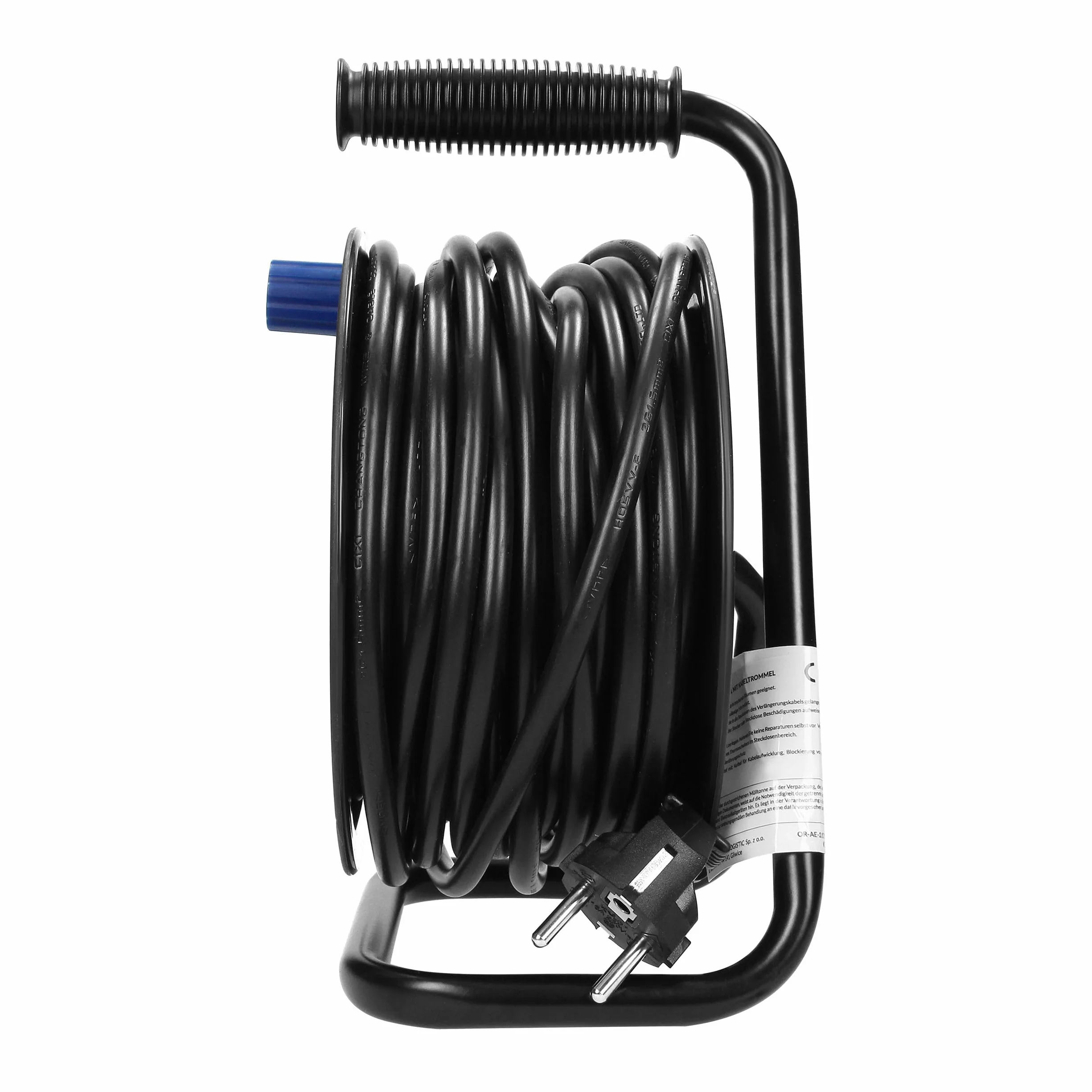 Enrollacables con 4 Tomas 2P+T (Schuko) - Alargador Enchufe - Extension Electrica - Carrete con Soporte Metálico, Cable H05VV-F 3x1,5mm² Longitud 15m