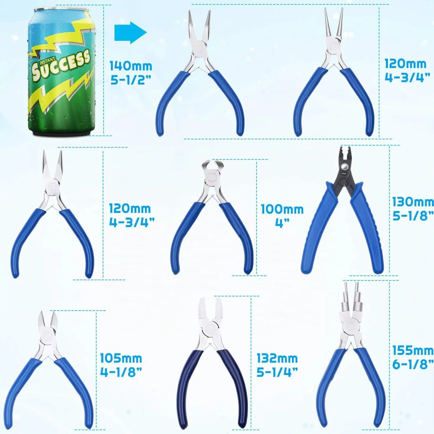 Shynek herramientas de alicates para fabricación de joyas, juego de 8 piezas de micro alicates de joyería para suministros de fabricación de joyas