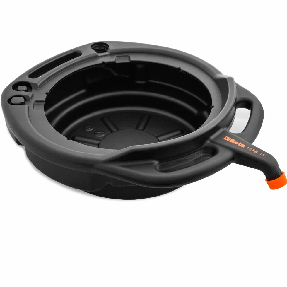 Beta Bandeja de Recuperación de Aceite para Moto 8 Litros - Tapón de Drenaje, Mamparo Interno, 110mm de Altura, 8L de Capacidad