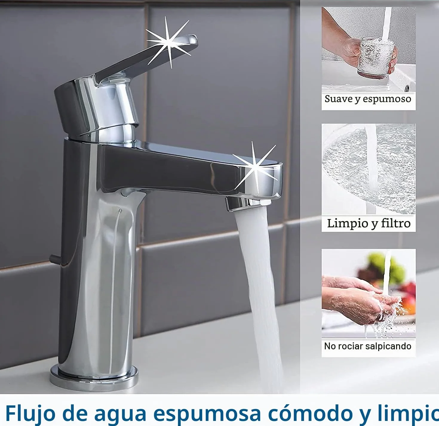 Grifo de Baño Con Barra de Tracción, CECIPA Grifo Lavabo Sencillo, Grifo Baño Cromado, Altura del Caño 112mm, Grifo Monomando Lavabo de Latón, Grifo de Lavabo Diseño Clásico | Grifo monomando para baño, grifo mezclador para lavabo, ahorro de agua