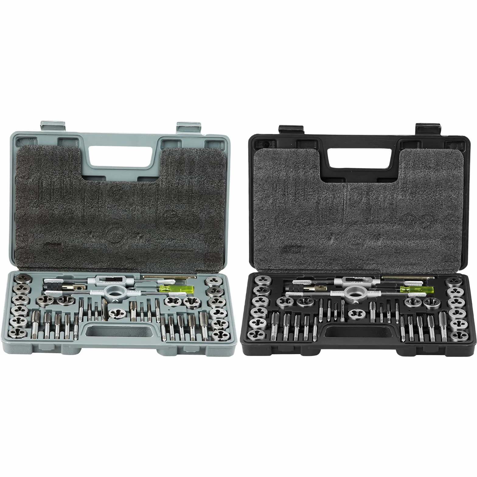VEVOR Juego de Machos y Terrajas 80 piezas M3-M12 Métrico y SAE de Acero Kit de Machos y Troqueles con Maletín de Transporte Portátil Herramientas para Construcción Reparación de Automóvil Fontanería