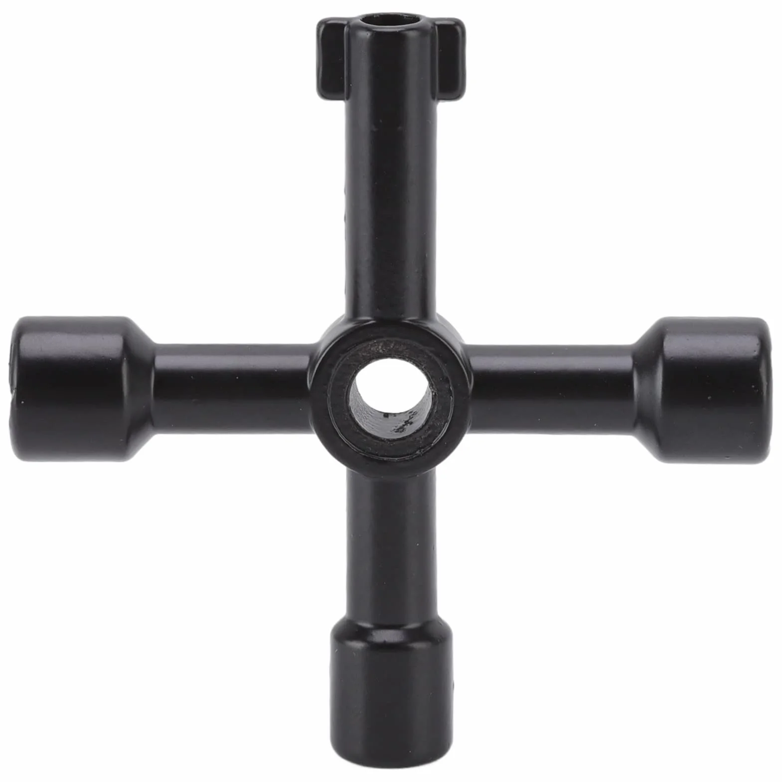 Yosoo Health Gear Llave de Llave para Medidor de Agua de Acero Manija en T Multifunción Curva con Herramienta de Utilidad de 4 Vías para Grifos de Válvulas Multifuncional Incluida Manija en T de