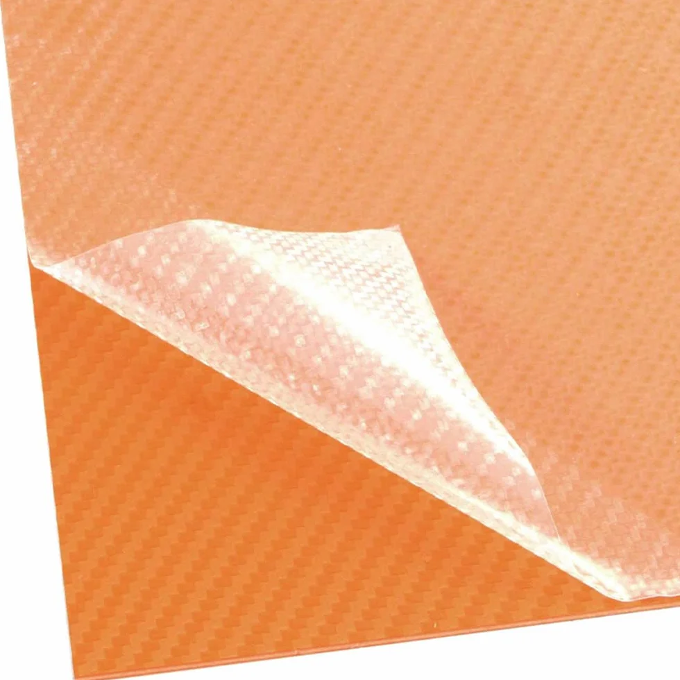 (3 Piezas) Patrón de Fibra de Carbono Naranja Infundido KYDEX Thermoform Sheet Cuchillo Diy Kits Material Tool for Cuchillos Funda de Fabricación de la Vaina(12 x 12 x 0.08 pulgadas)