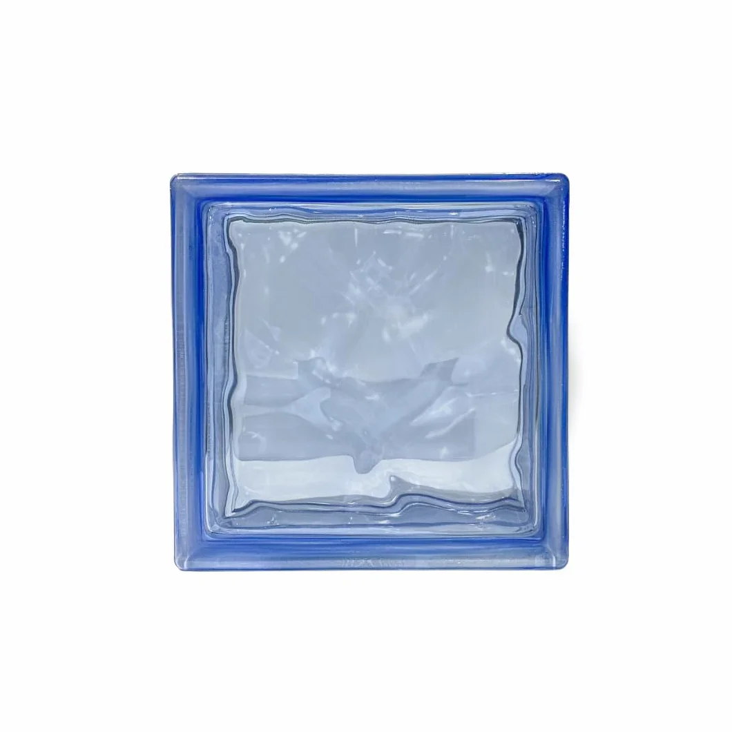 Bloque de vidrio Pavés Smart Ondulado Coloreado en la masa Dark Blue | Dimensión 190x190x80 mm | Euro/pza. 5,80 |Unidad de venta: una caja de 6 pzas.