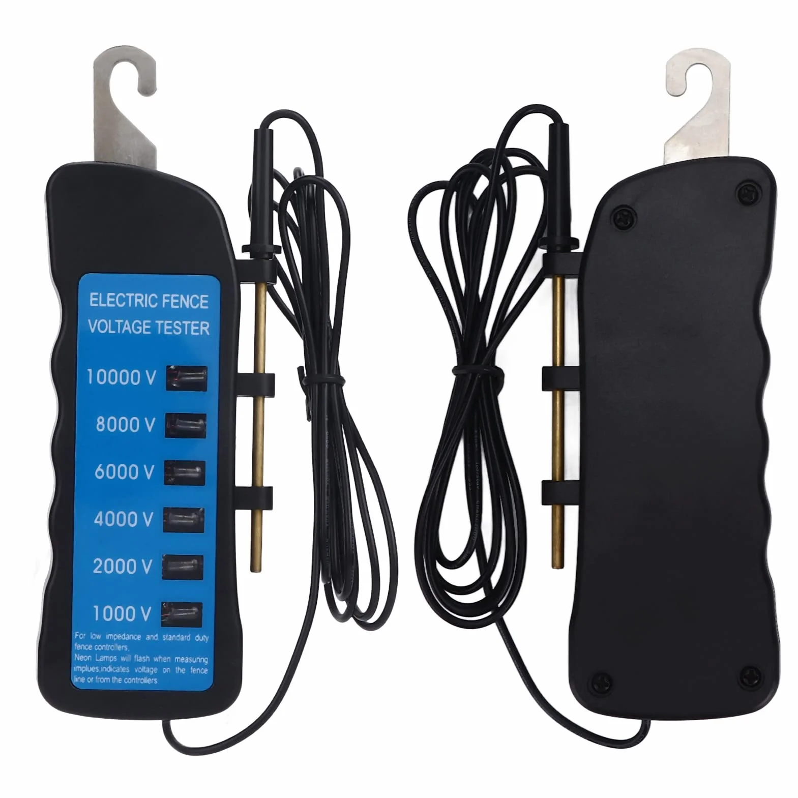 Fafeicy Probador de Cercas Eléctricas, 1000-10000V, Impermeable, con 6 Luces Indicadoras, para Granja y Ganado