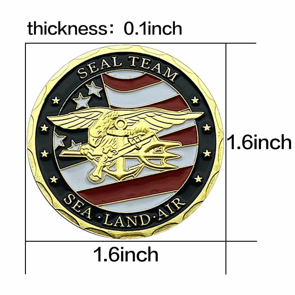 Insignia de sello de las fuerzas de operaciones especiales de Estados Unidos, moneda conmemorativa militar, regalo coleccionable