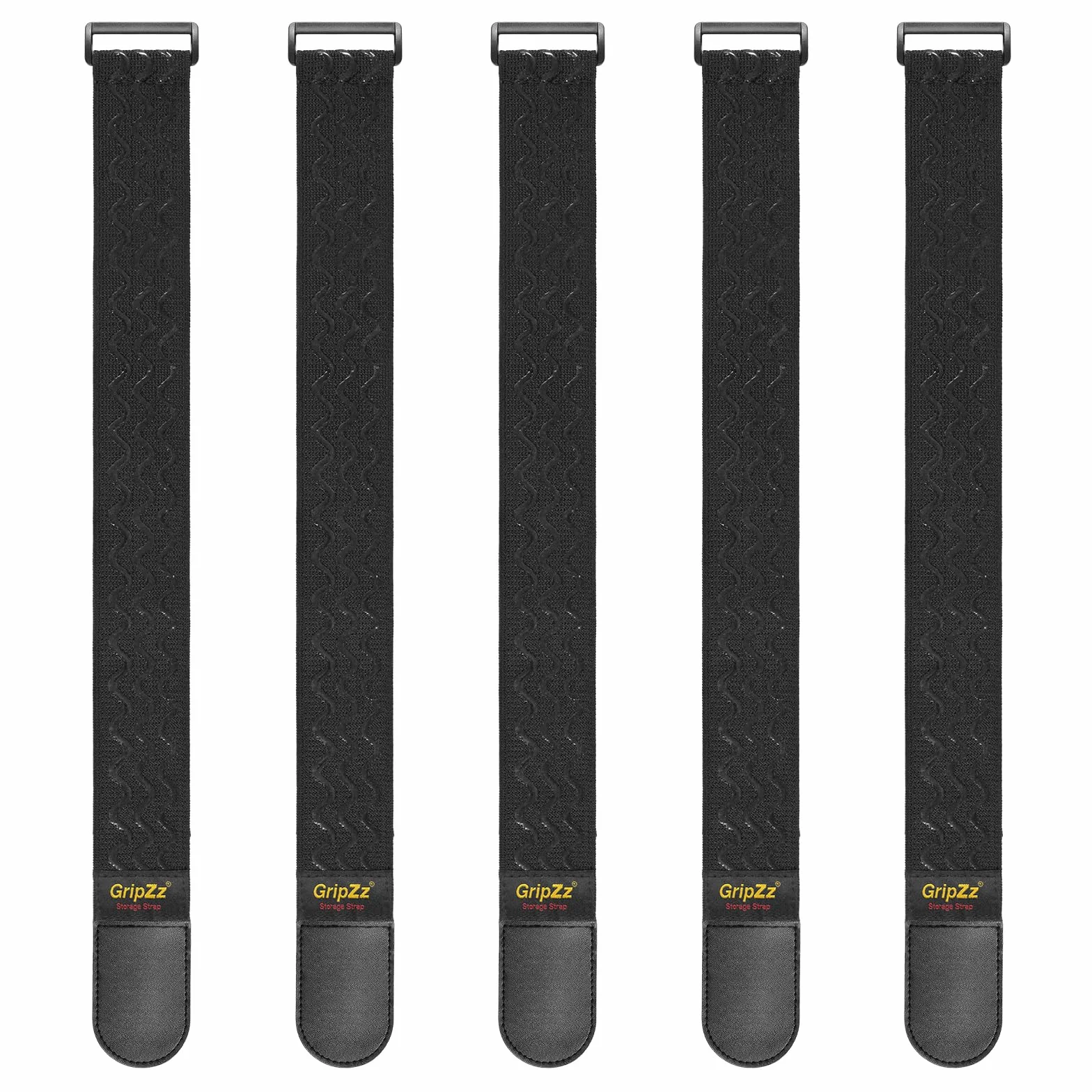 Bandas Elásticas con Hebilla 46 cm x 5 cm (pack de 5), Correas de Gancho y Bucle Ajustables y Reutilizables para Organizar Cables de Extensión, Mangueras, Bicicletas, Taller y garaje