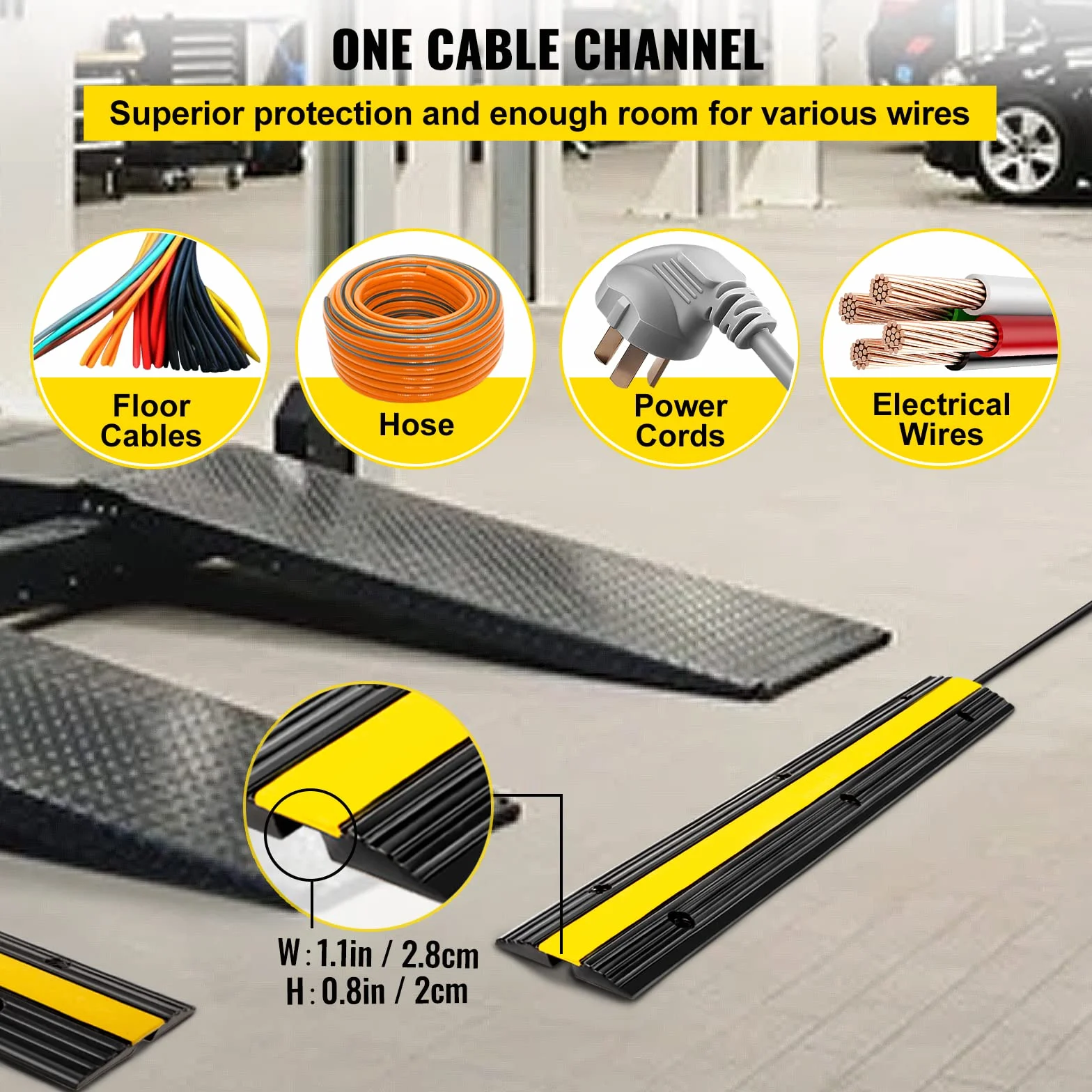 VEVOR Barandilla de protección exterior 4 unidades 18000 lbs cable de paso
