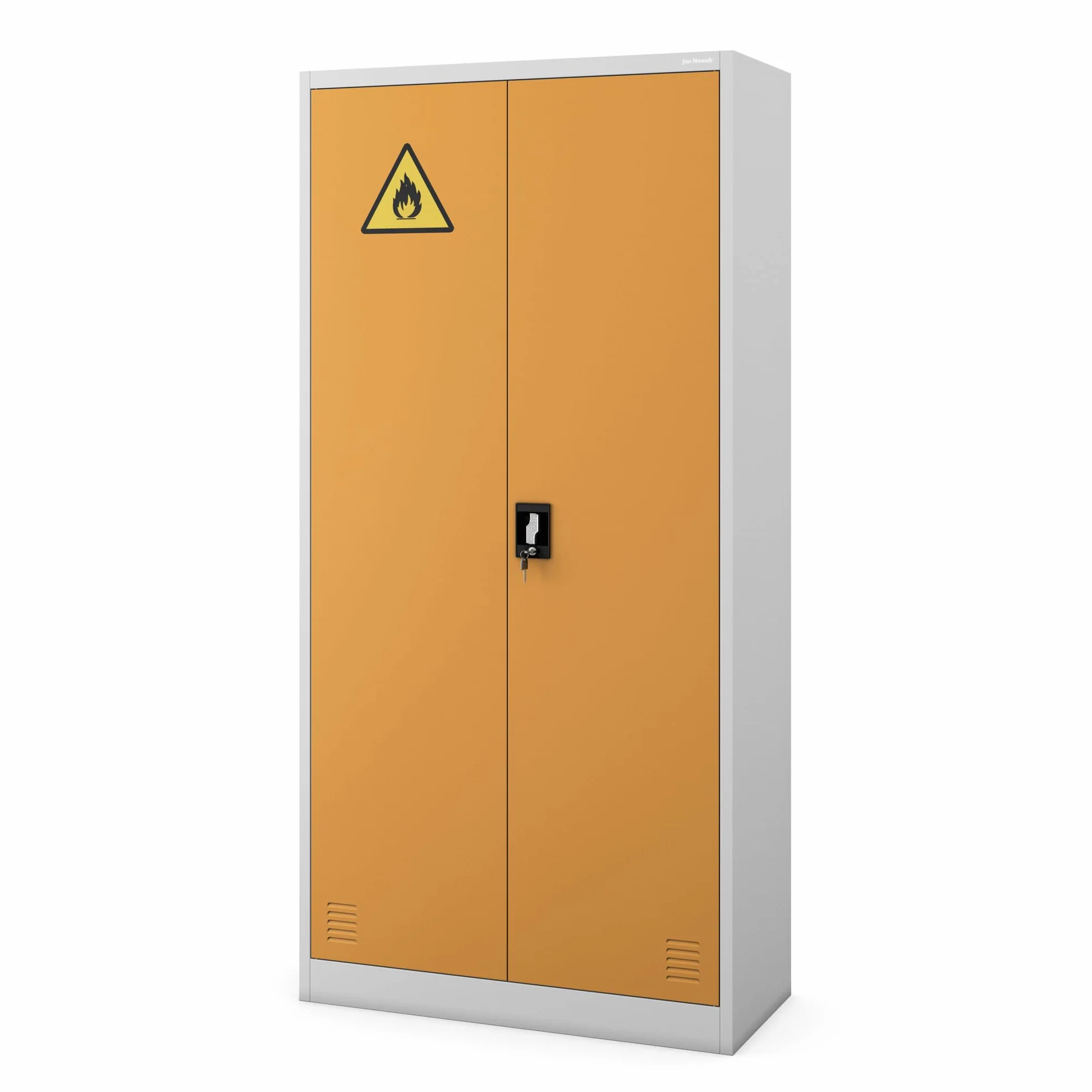 Armario de Acero para Productos Químicos 90 x 185 x 40 cm con Cerradura 4 Estantes