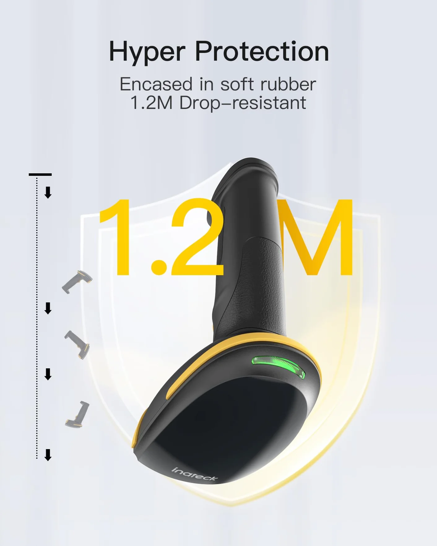 Inateck BCST-23 Escáner de Código de Barras Bluetooth Inalámbrico 1D 2D USB Portátil