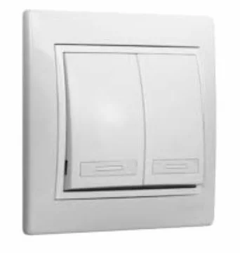 Solera ERP12U 10A 250V Przełącznik Podwójny 83x81mm Biały