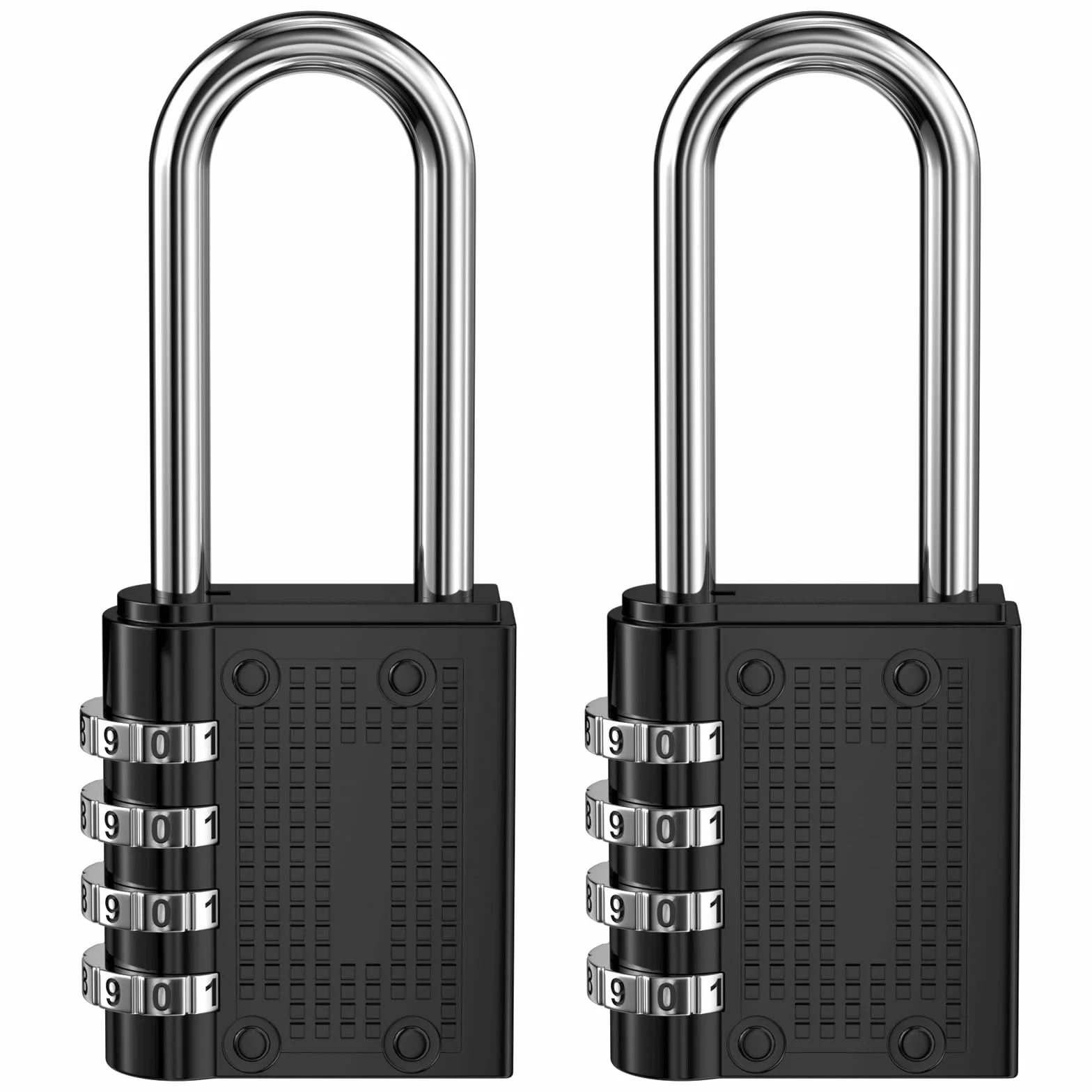 Newpop Candado de combinación de 4 dígitos, para gimnasio, con código reseteable, 2 unidades