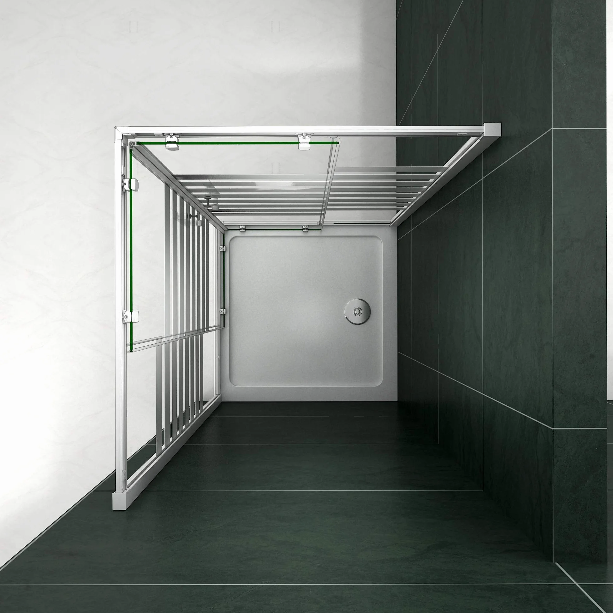 Mamparas Cabina de ducha con Puerta corredera de 8 ruedas vidrio templado 5MM 80x80x195cm
