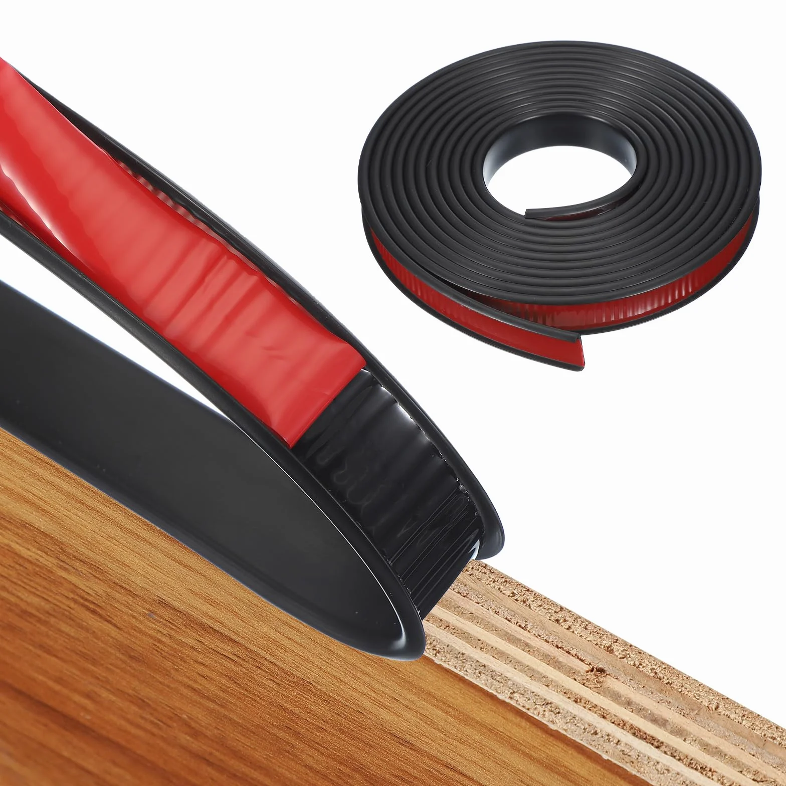QUARKZMAN Borde en Forma de U de TPE Autoadhesivo 4m x 15mm Protector de Bordes para Muebles (Negro)