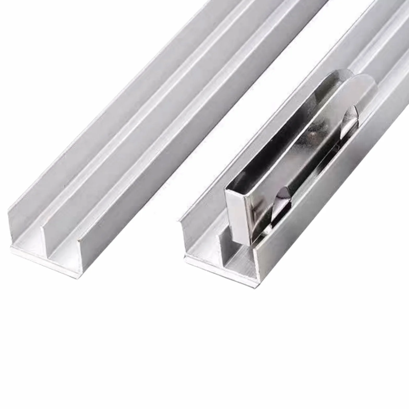 Riel Oculto para Puerta Corredera,Carril de Puertas Correderas de Cristals para Vitrinas - Doble Riel en Aluminio,Guia Puerta Corredera,Compatible con de 3-5mm,Vidrio,Acrílico,Madera