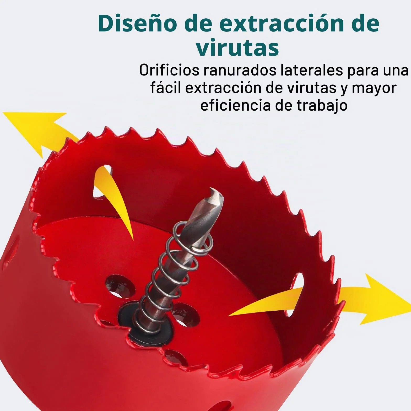 Sierras de Corona 100mm, M42 HSS Bi-Metal Corona Taladro con Adaptador Hexagonal y Taladro, Corona Metal para Pladur Madera Plástico, 1 pieza Rojo
