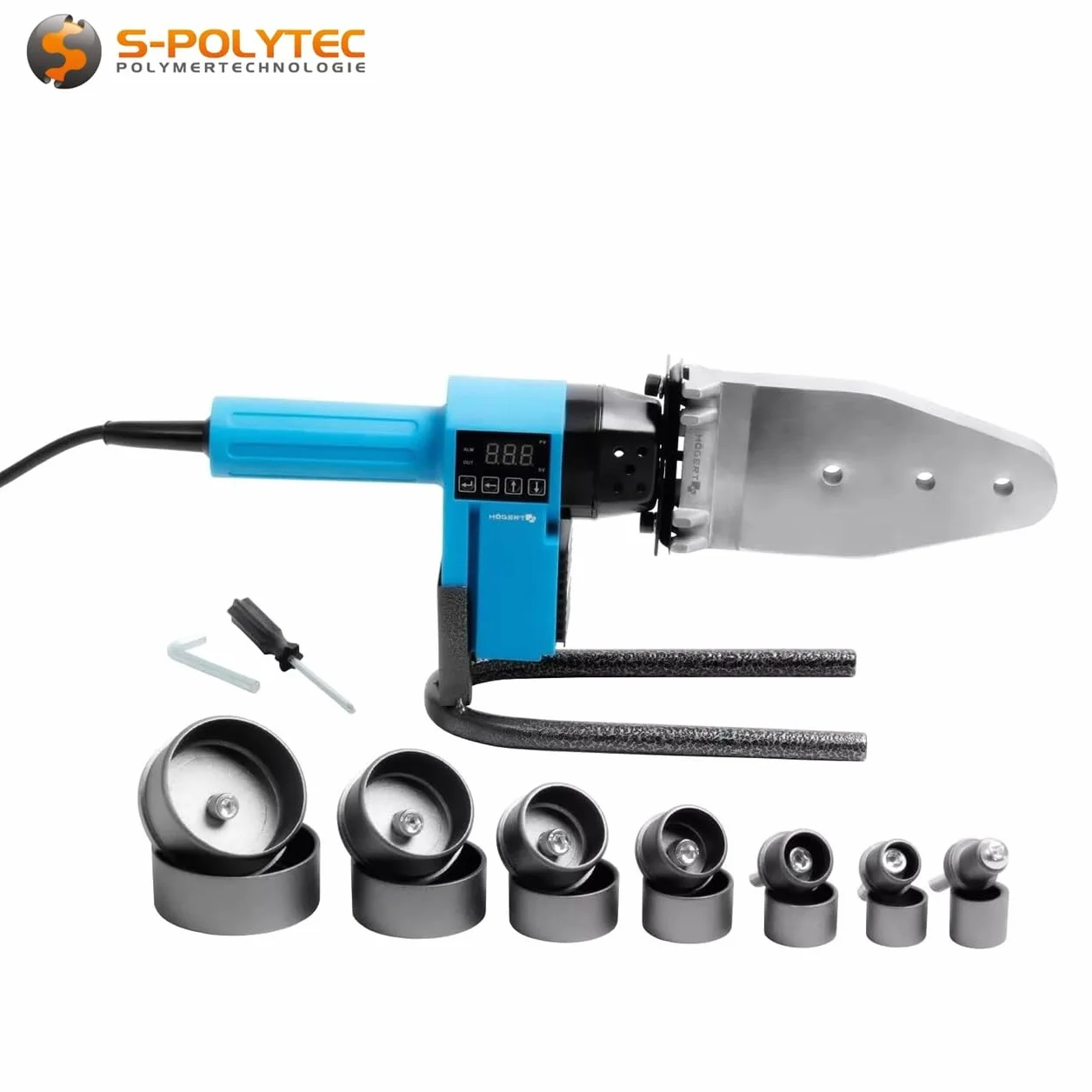 Soldadora profesional para soldadura a tope de PPR, PE, PVC, PP, PB, PPN 16-63 mm, soldador de tubos de plástico en maletín, pantalla digital hasta 300 °C (máquina de soldadura de manguitos, PPR)