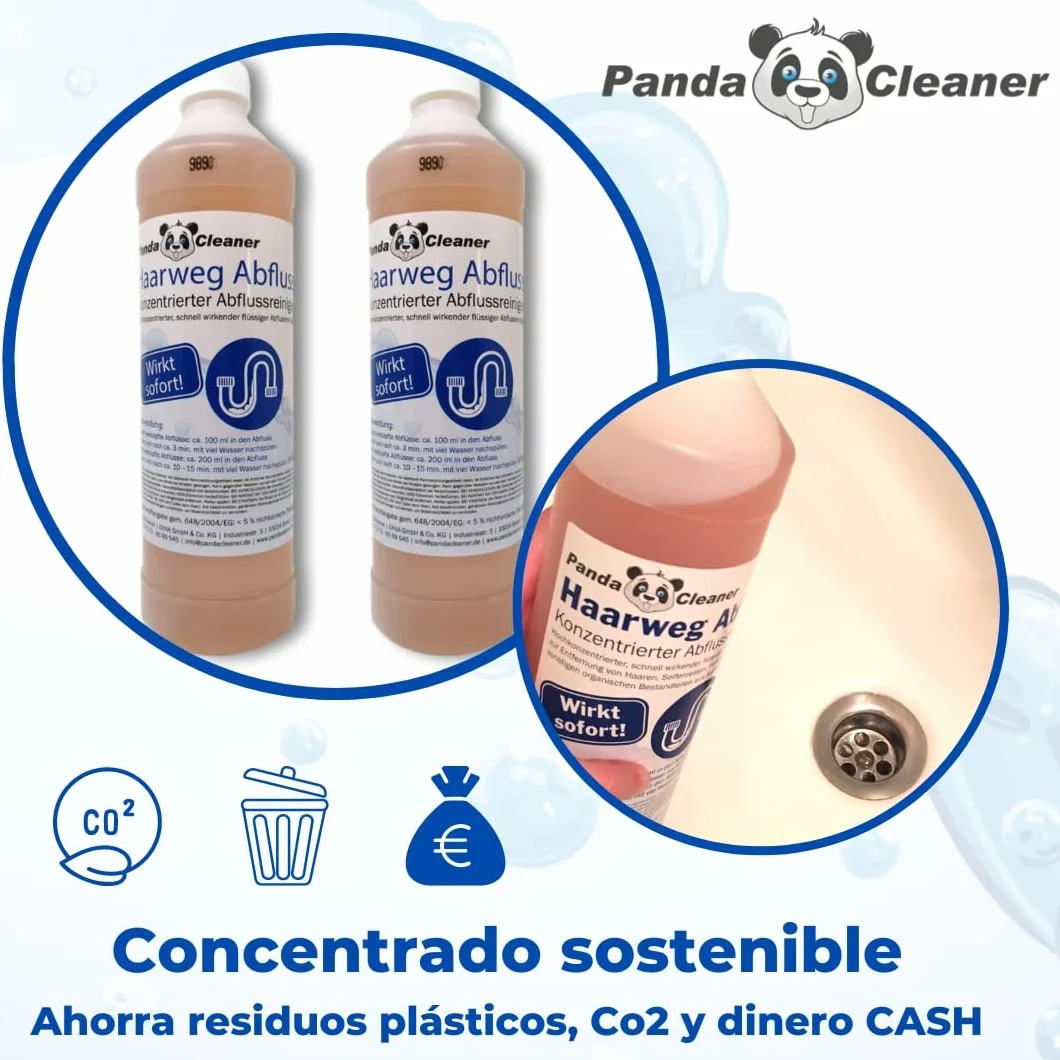 PandaCleaner Haar-weg Desatascador para el cabello en los desagües, elimina atascos orgánicos
