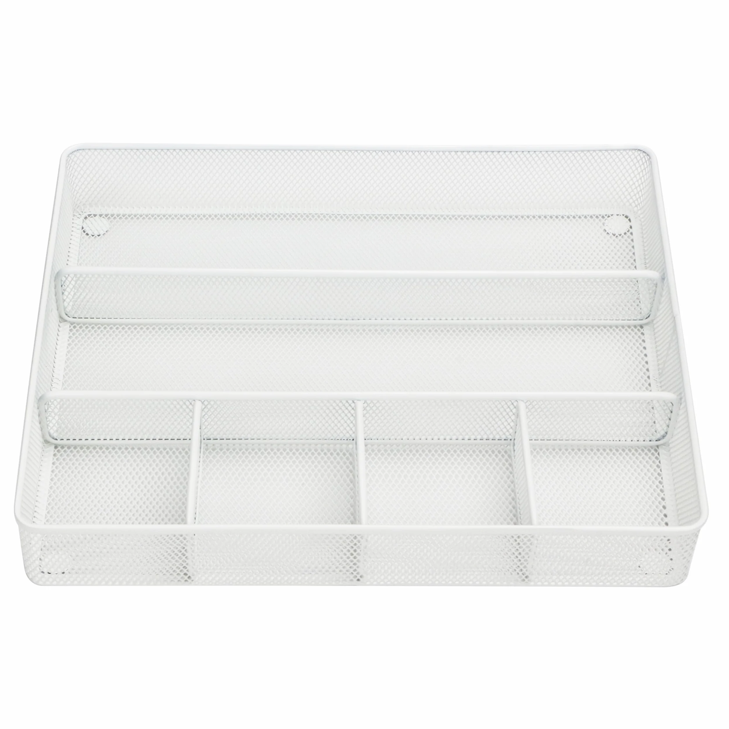 Annova Bandeja organizadora de cajones de escritorio, malla de metal, blanco