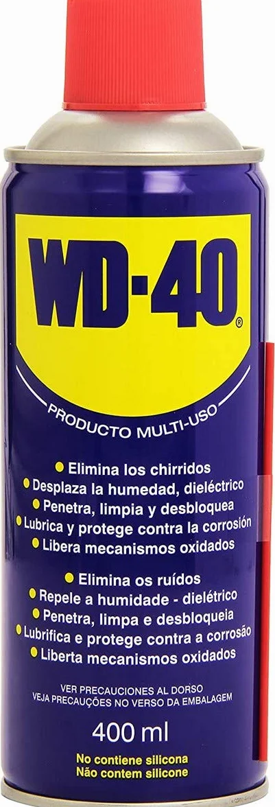 WD-40 Producto Multi-Uso- Spray 400ml-Lubrica, Afloja, Protege del óxido, Dieléctrico, Limpia metales y plásticos y Desplaza la humedad