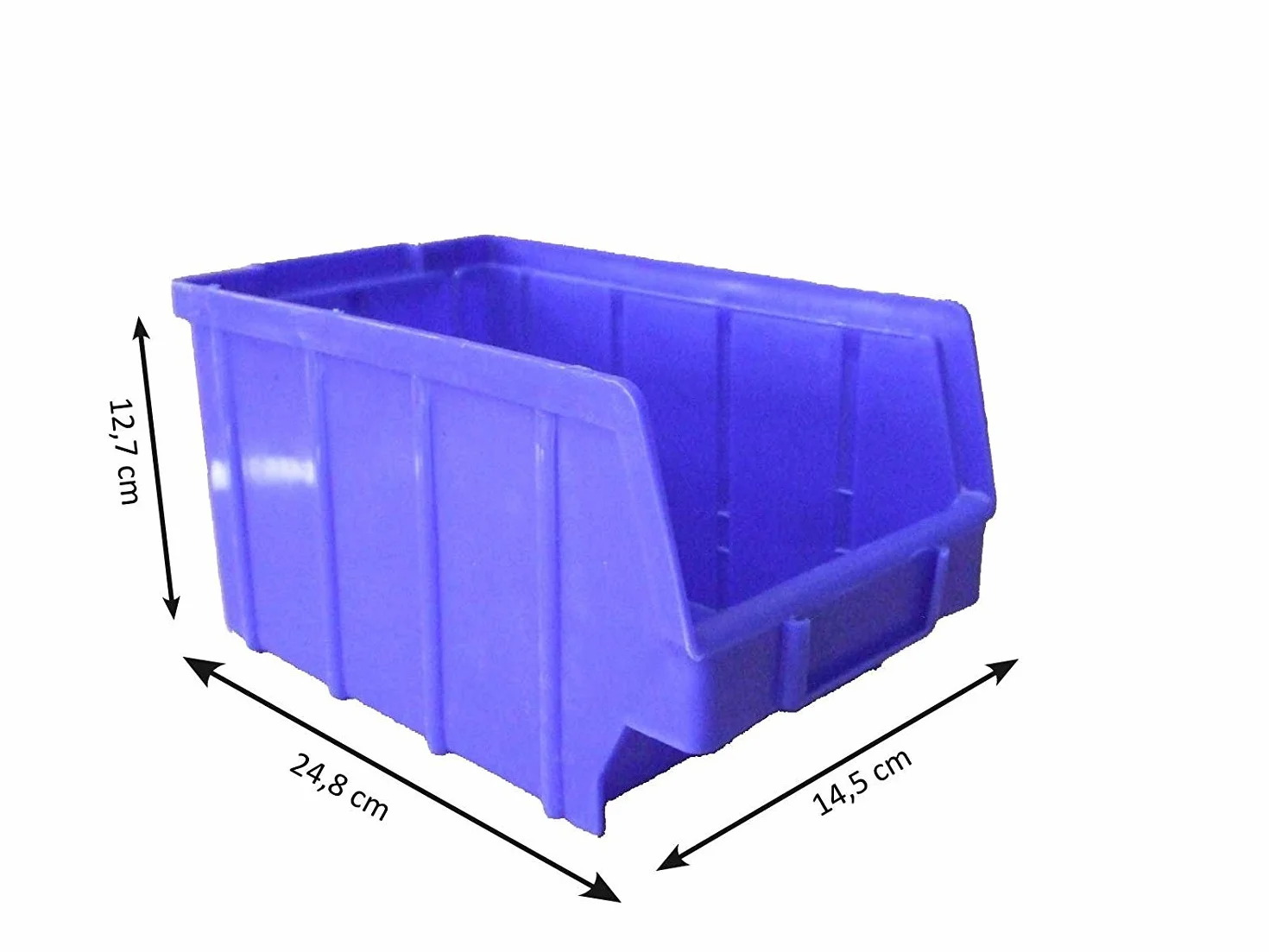25 unidades Cajas – Color Azul – Tamaño 3 (145 x 248 x 127 mm) – Apilable/Visión estante de caja/caja/caja de almacenamiento