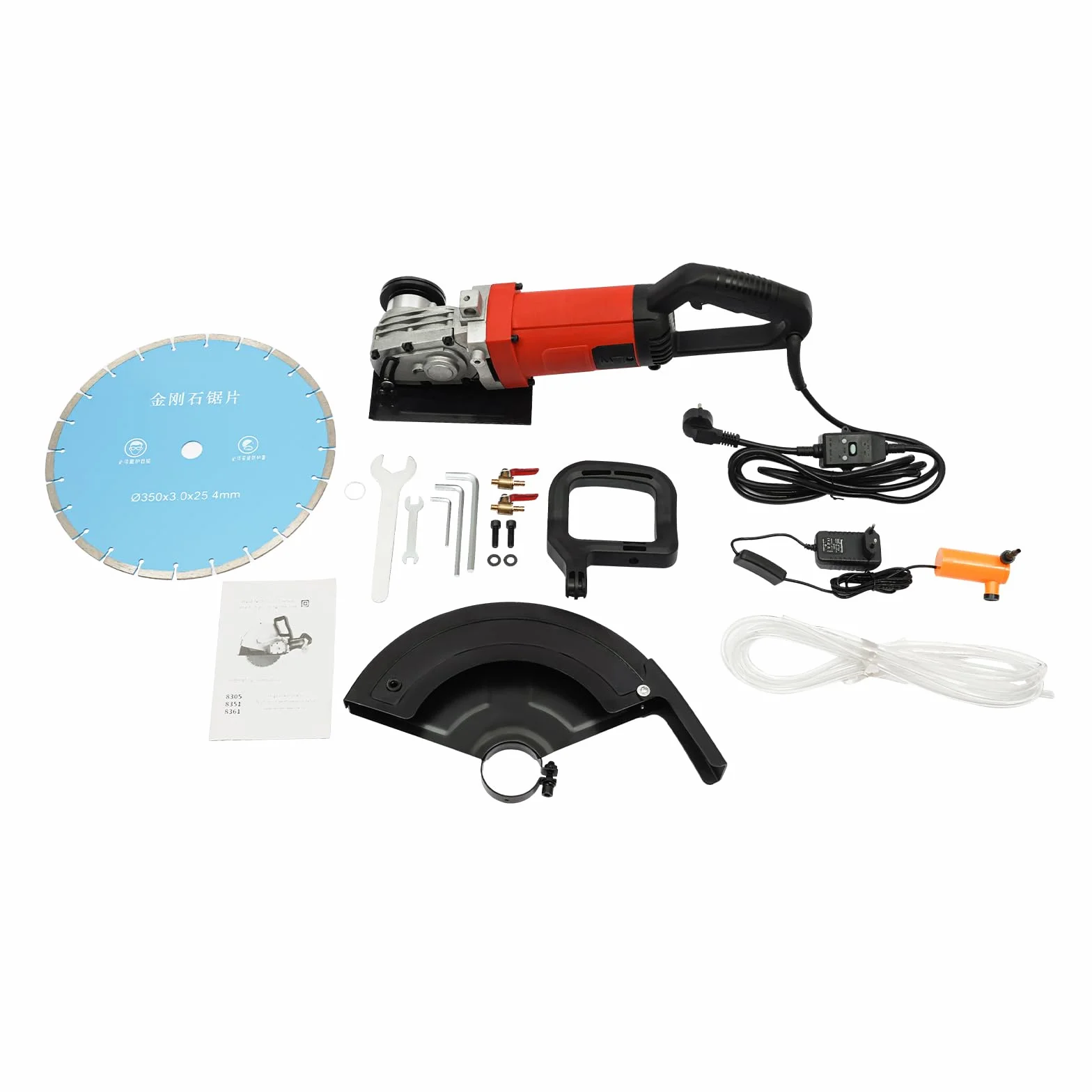 Sierra eléctrica para hormigón 3500 W, Ranuradora de pared 3800RPM, Profundidad de corte 85-140mm, con hoja de sierra de 350 mm